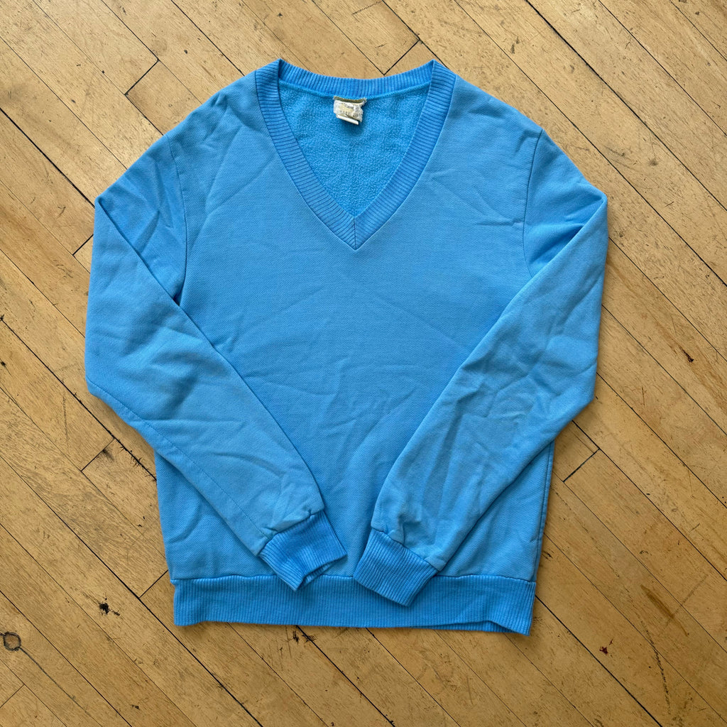 Vintage Baby Blue V-Neck Sweater Sz M