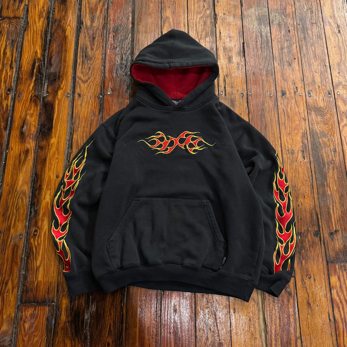 Y2K Silver Pond Flame Hoodie Sz XS
