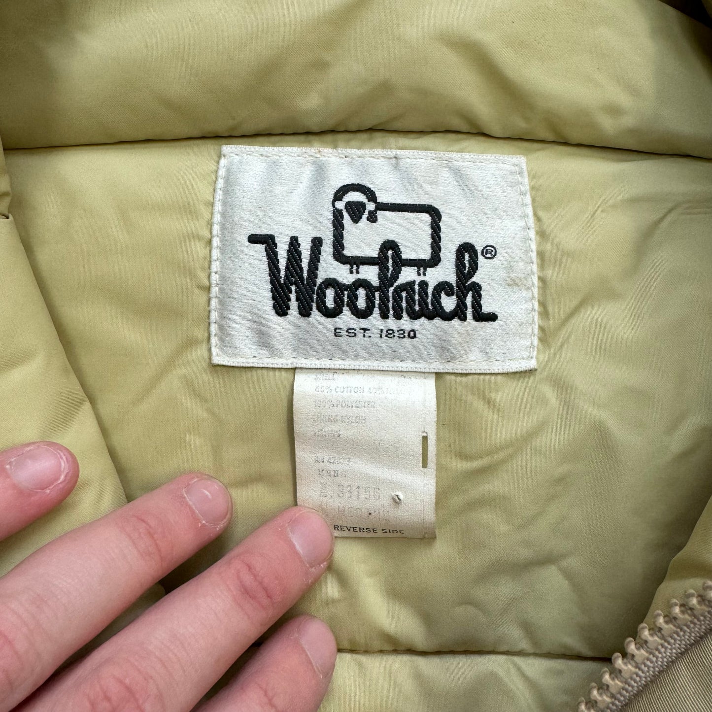 Vintage WoolRich Beige Puffer Vest Sz L