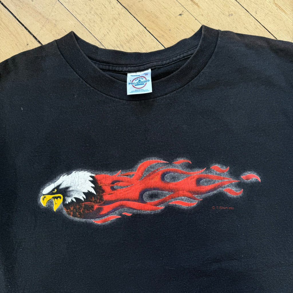 Vintage Eagle Flame T-Shirt Sz XL
