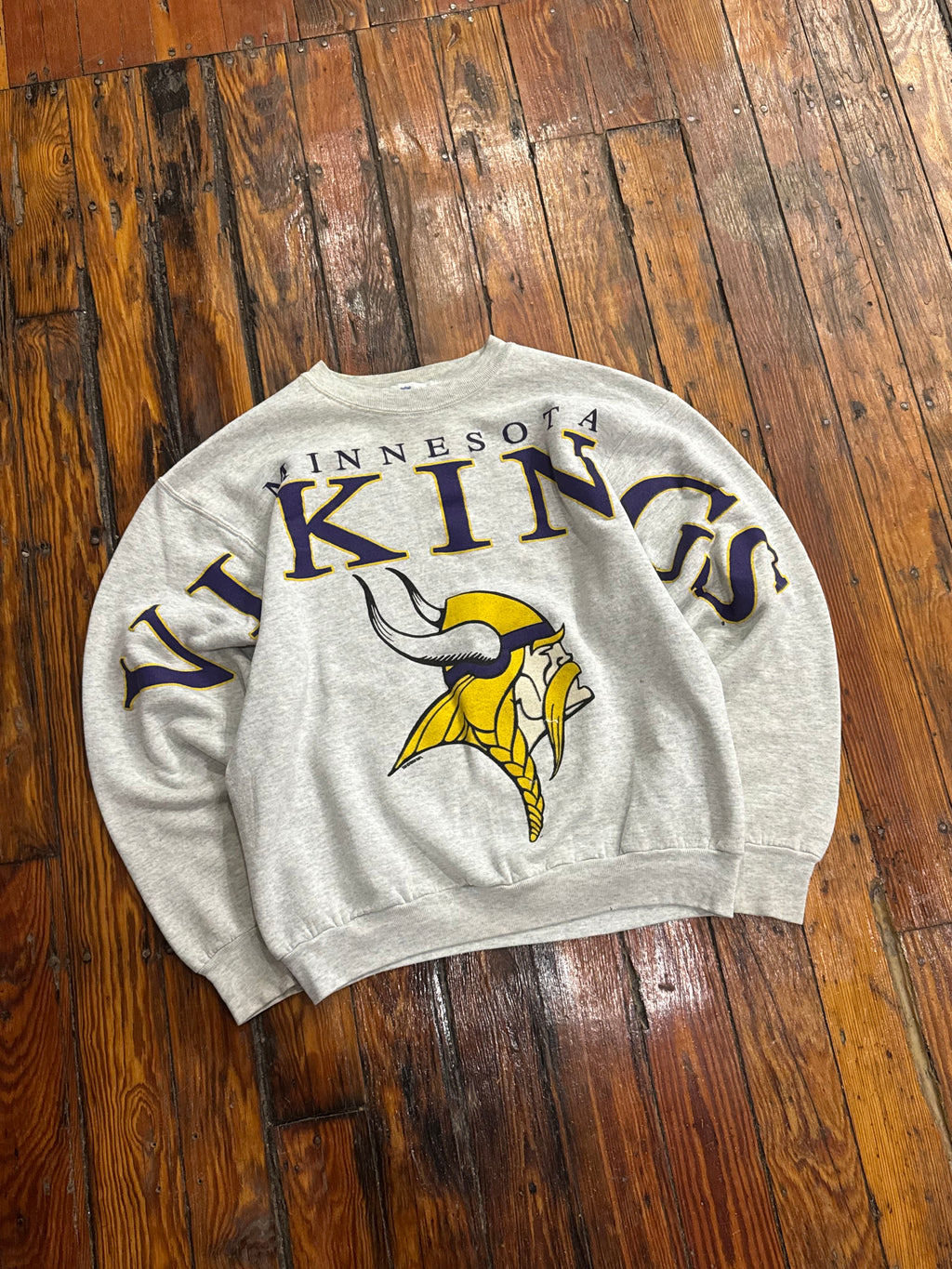 Vintage Minnesota Vikings SpellOut CrewNeck Sz M
