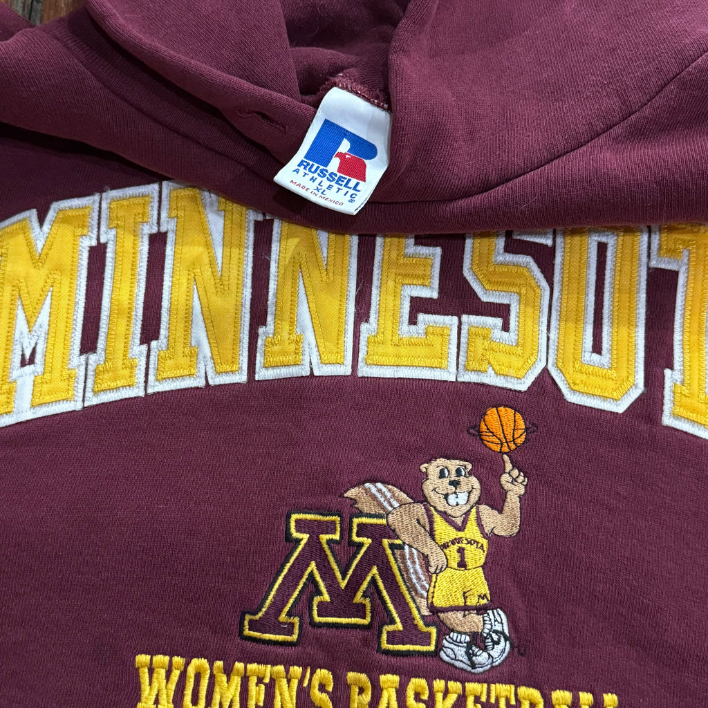 Vintage Minnesota Gophers Women’s Basketball Hoodie Sz XL