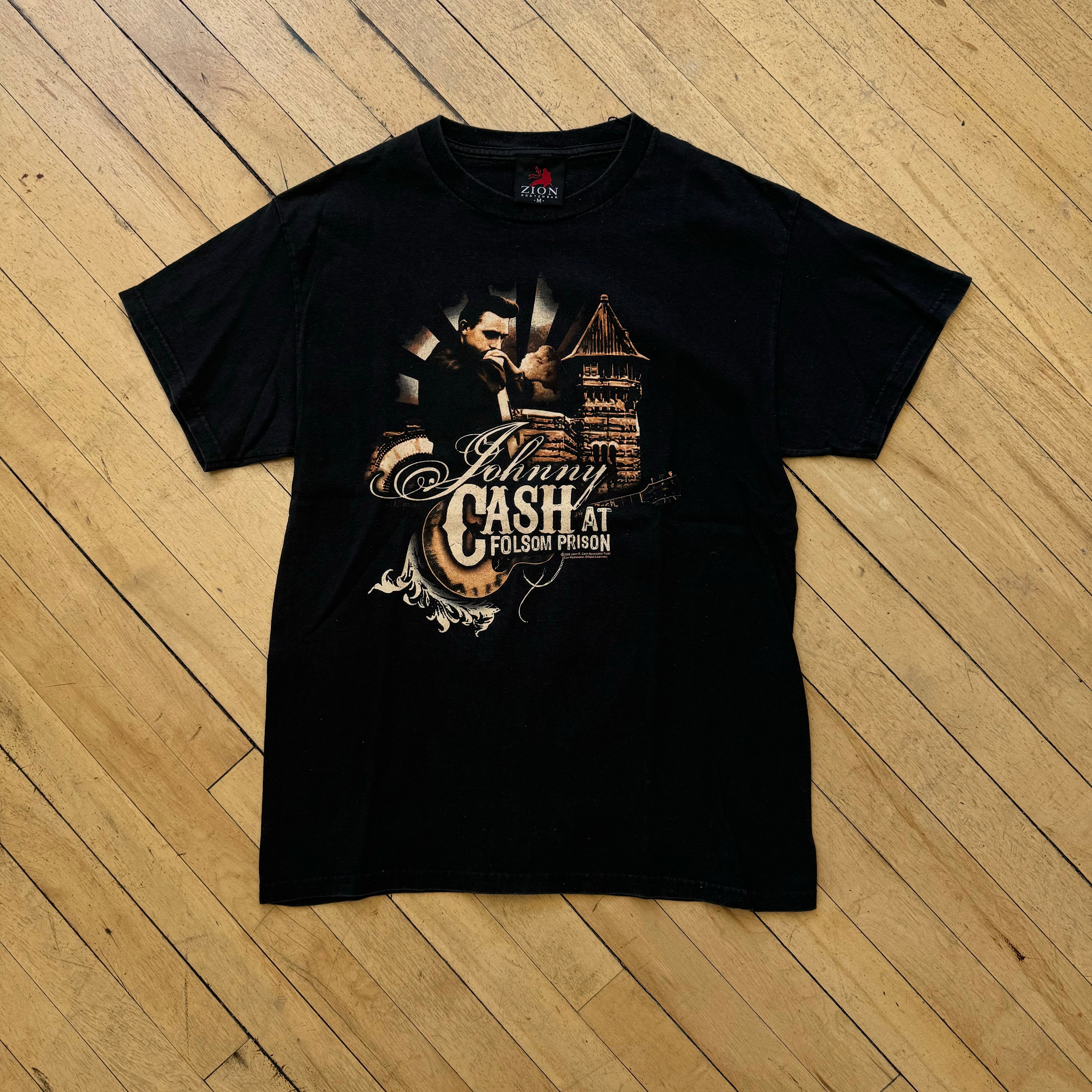 Y2K Zion Johnny Cash Folsom Prison T-shirt Sz M