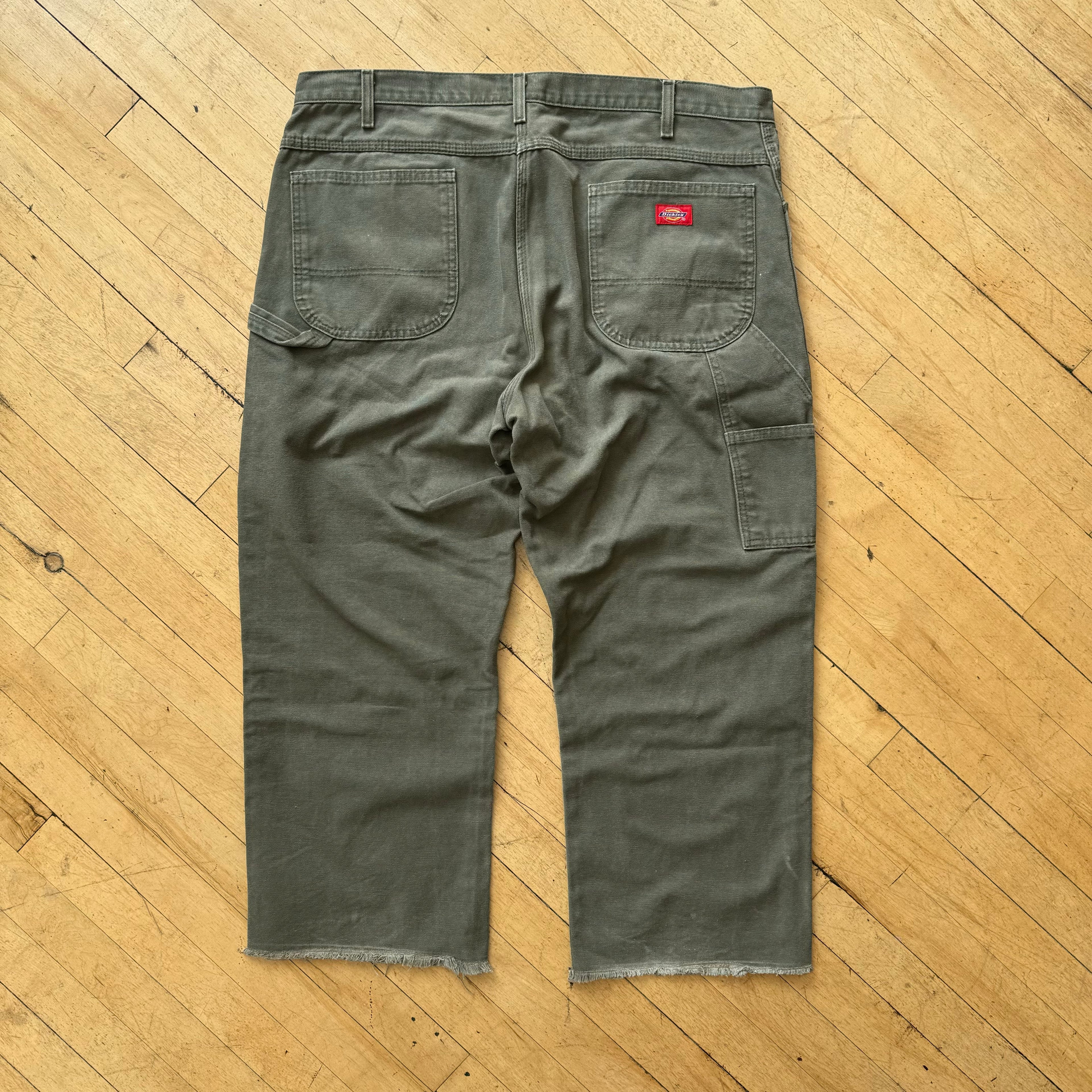 Vintage Olive Green Dickie carpenter Denim Jeans Sz 40x30