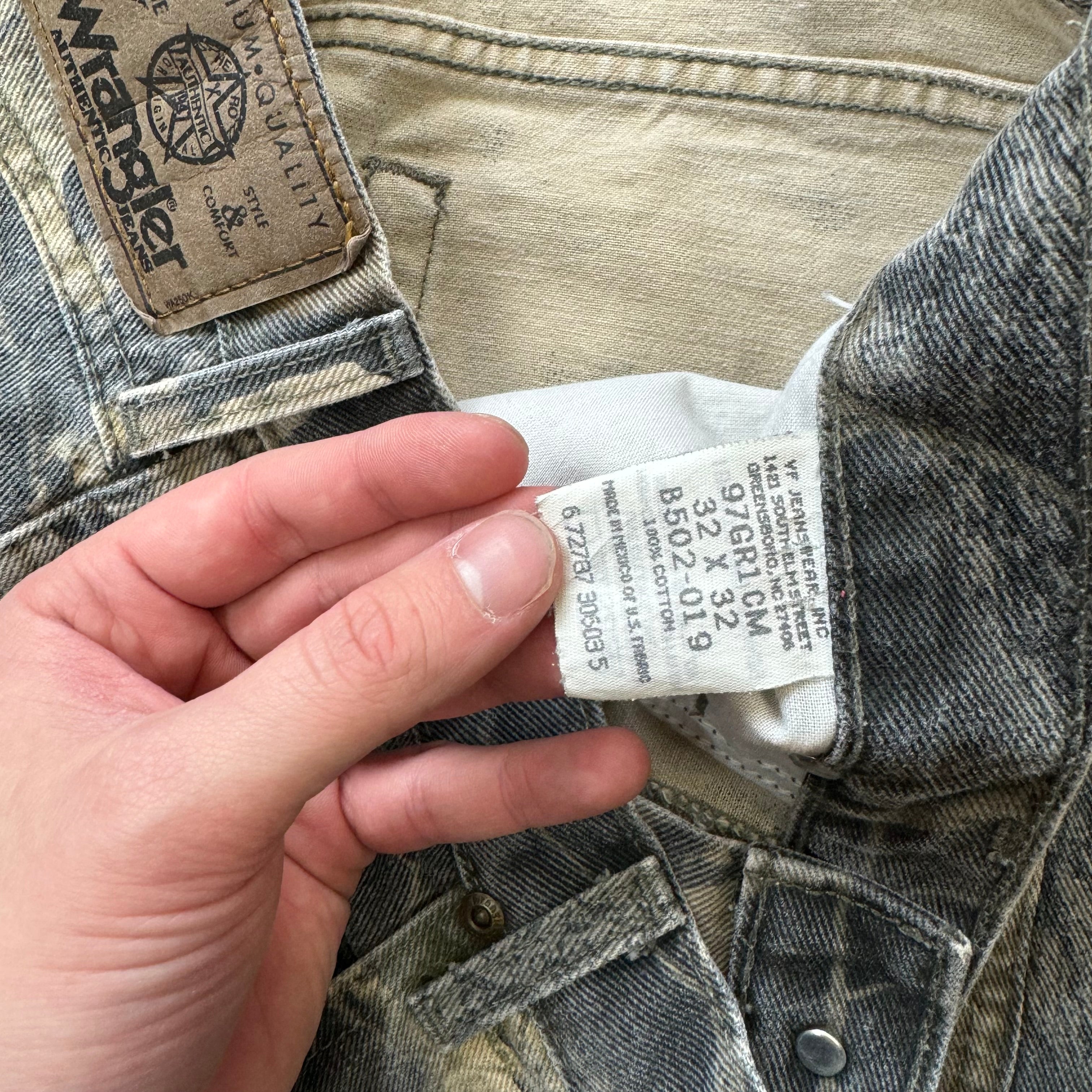 Vintage Wrangler Camo Denim Jeans Sz 32x32