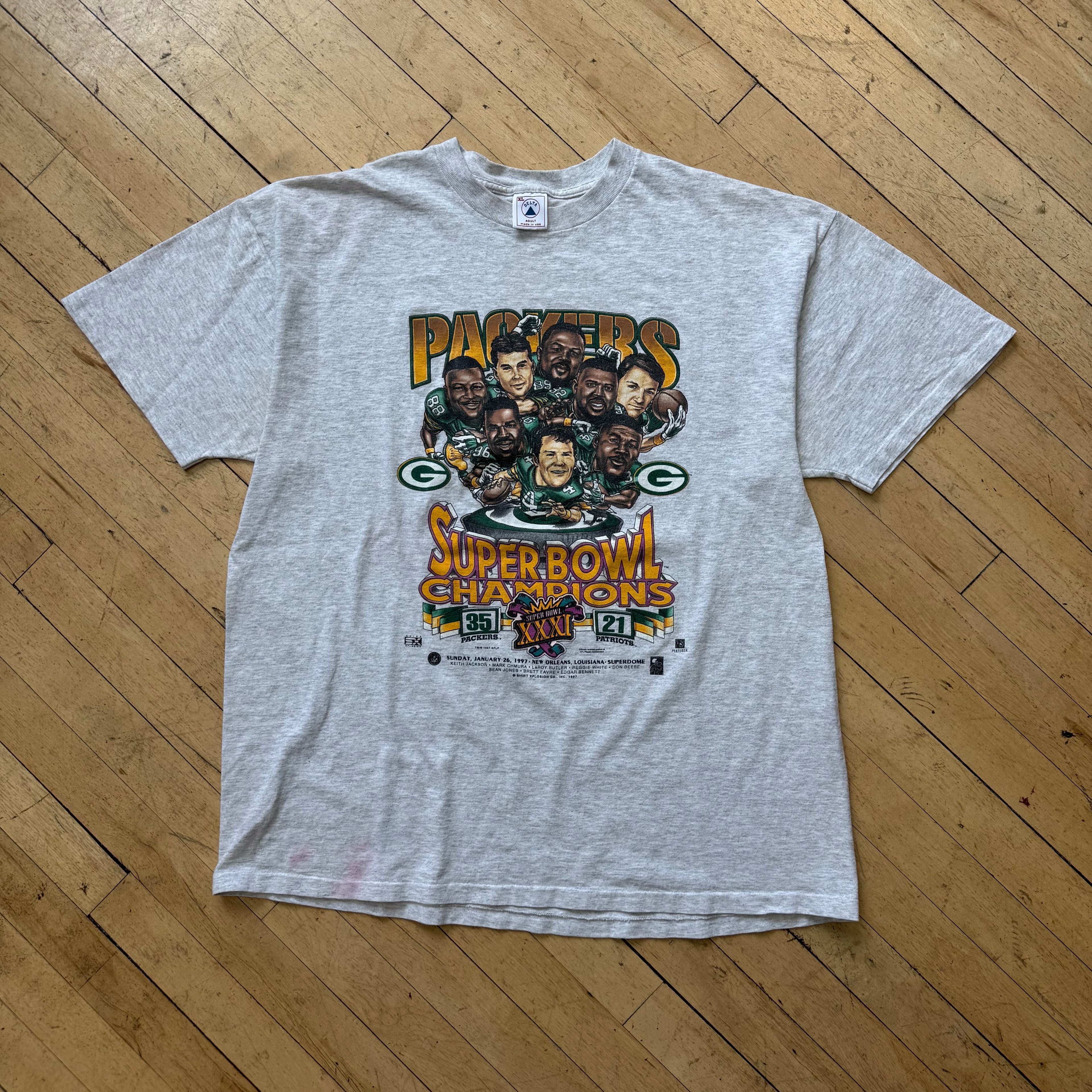 Vintage Green Bay Packers Super Bowl Champions T-Shirt Sz XL