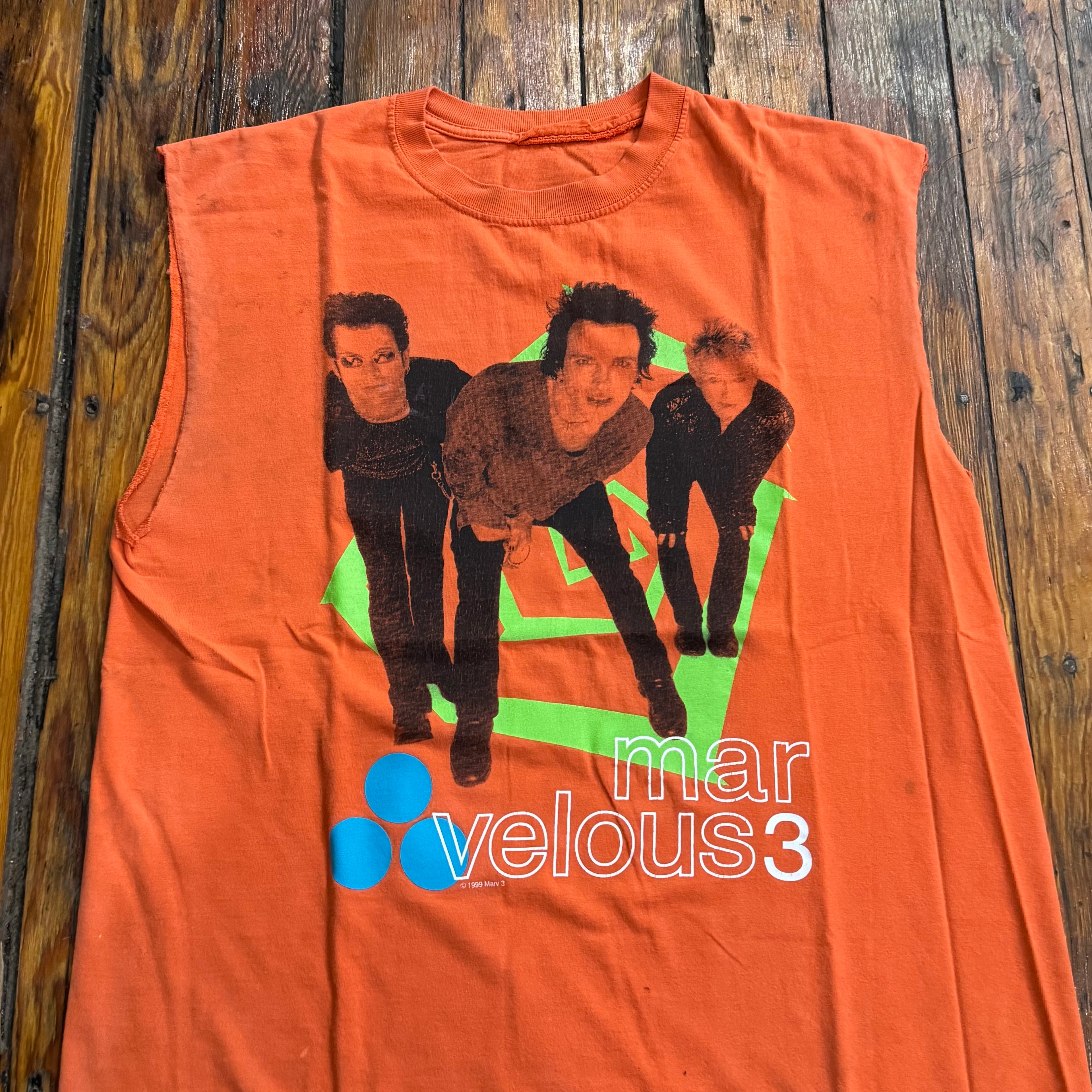 Vintage The Marvelous 3 Band Cutoff T-shirt Sz XL