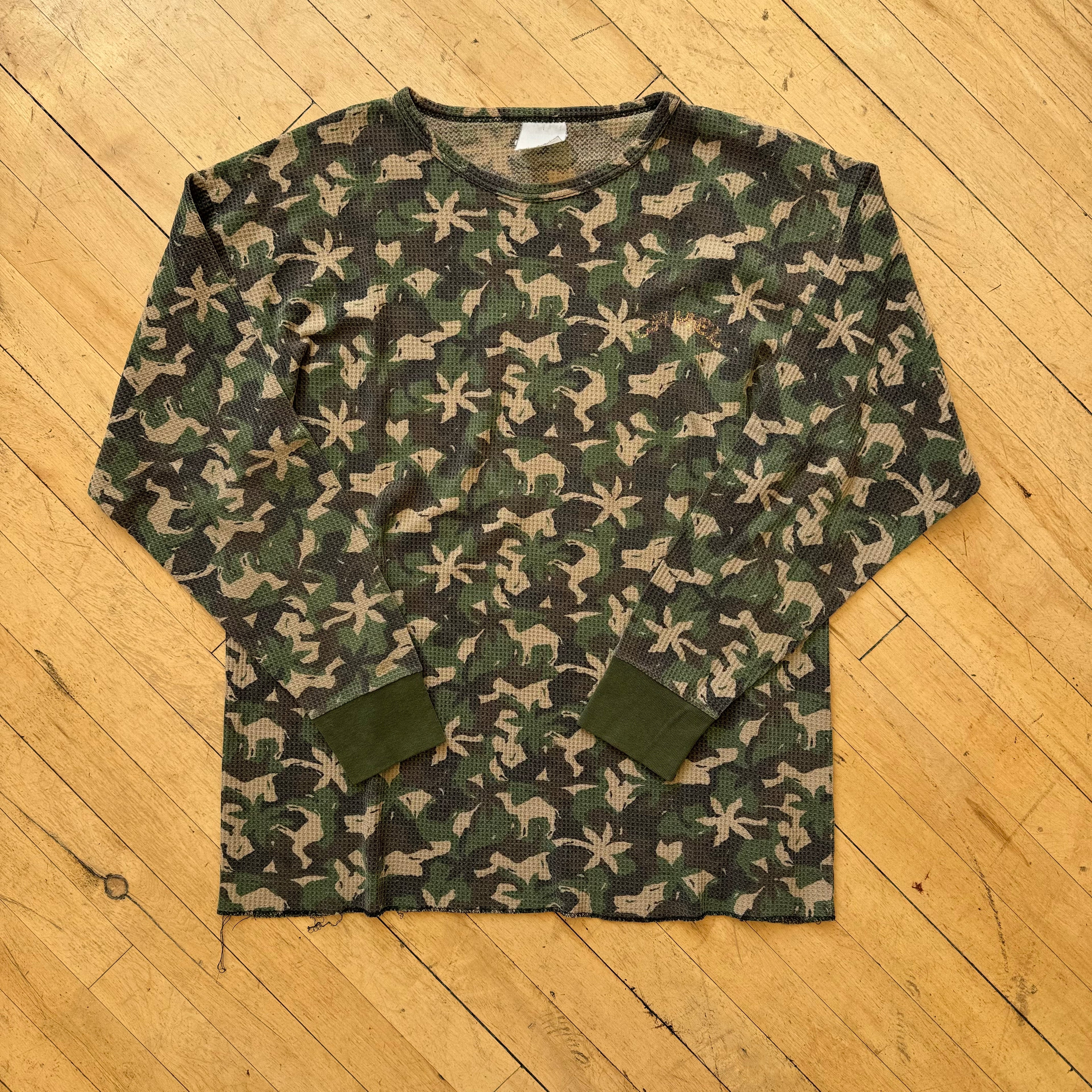 Vintage Camel Camo AOP Thermal L/S T-shirt Sz XL