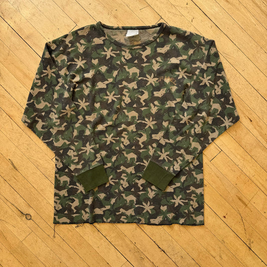 Vintage Camel Camo AOP Thermal L/S T-shirt Sz XL