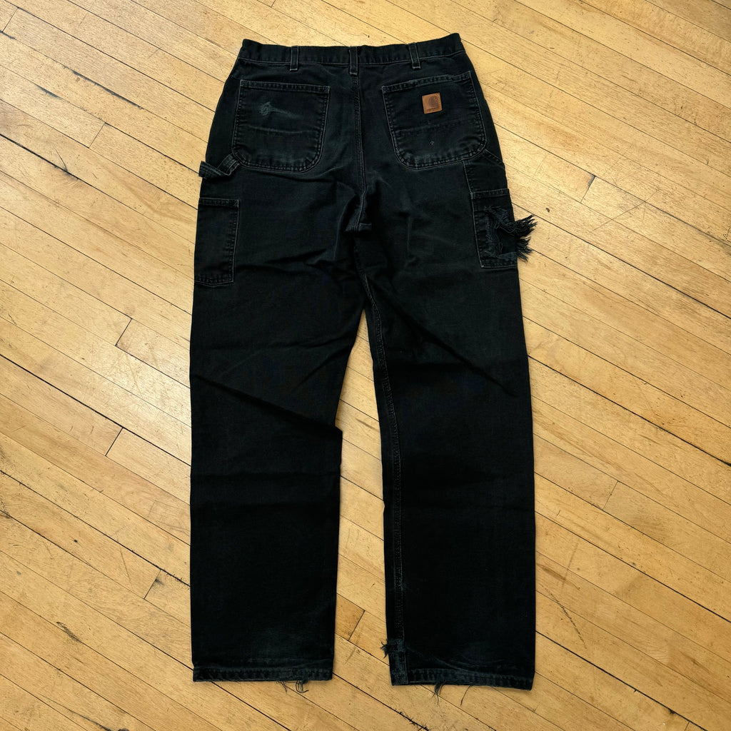 Vintage BLK Carhartt Thrashed Denim Jeans Sz 34x34