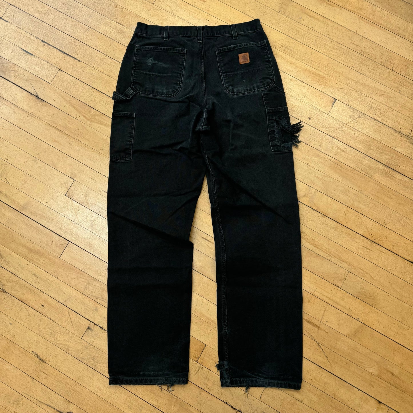 Vintage BLK Carhartt Thrashed Denim Jeans Sz 34x34