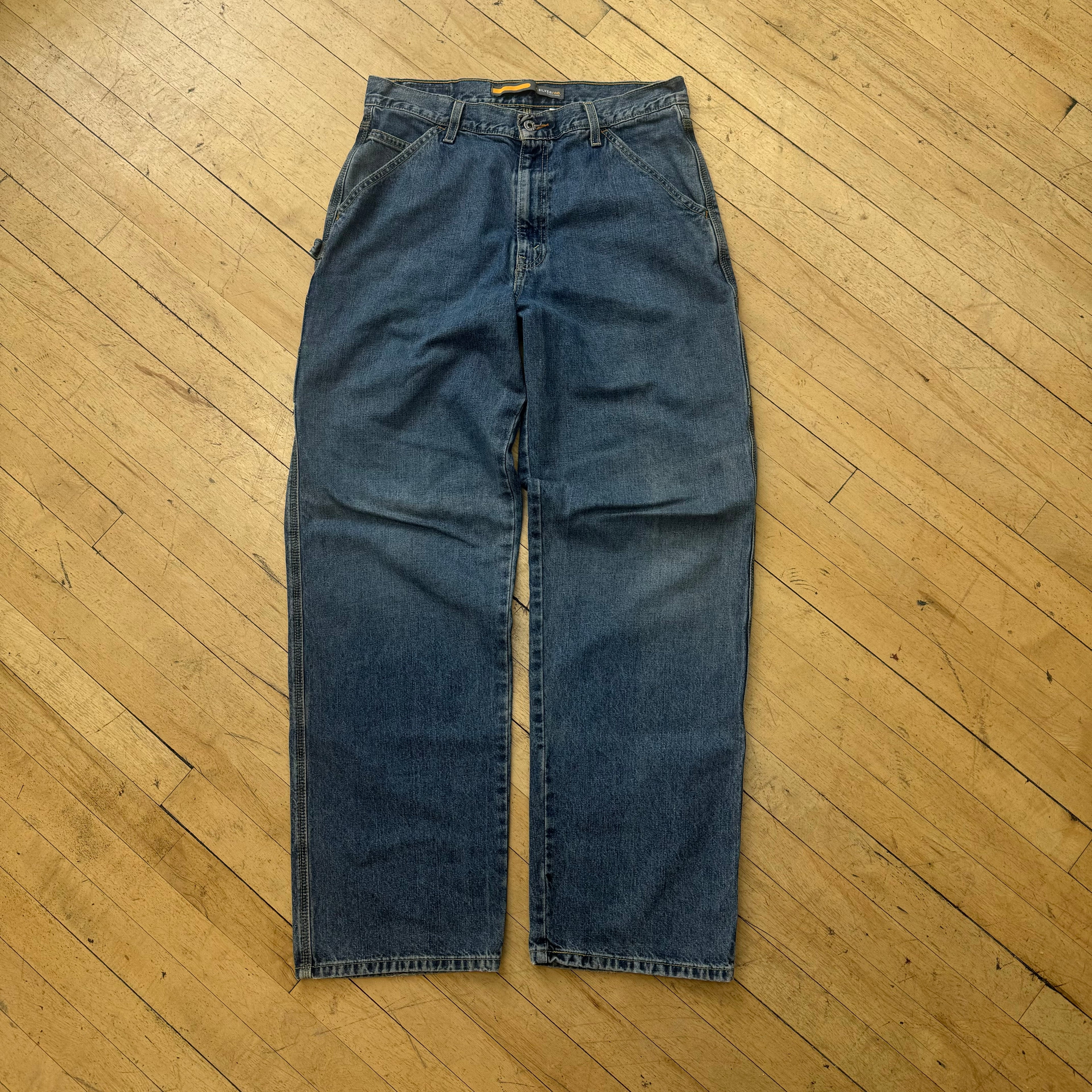 Vintage Levi Baggy Silvertab Denim Jeans Sz 33x34