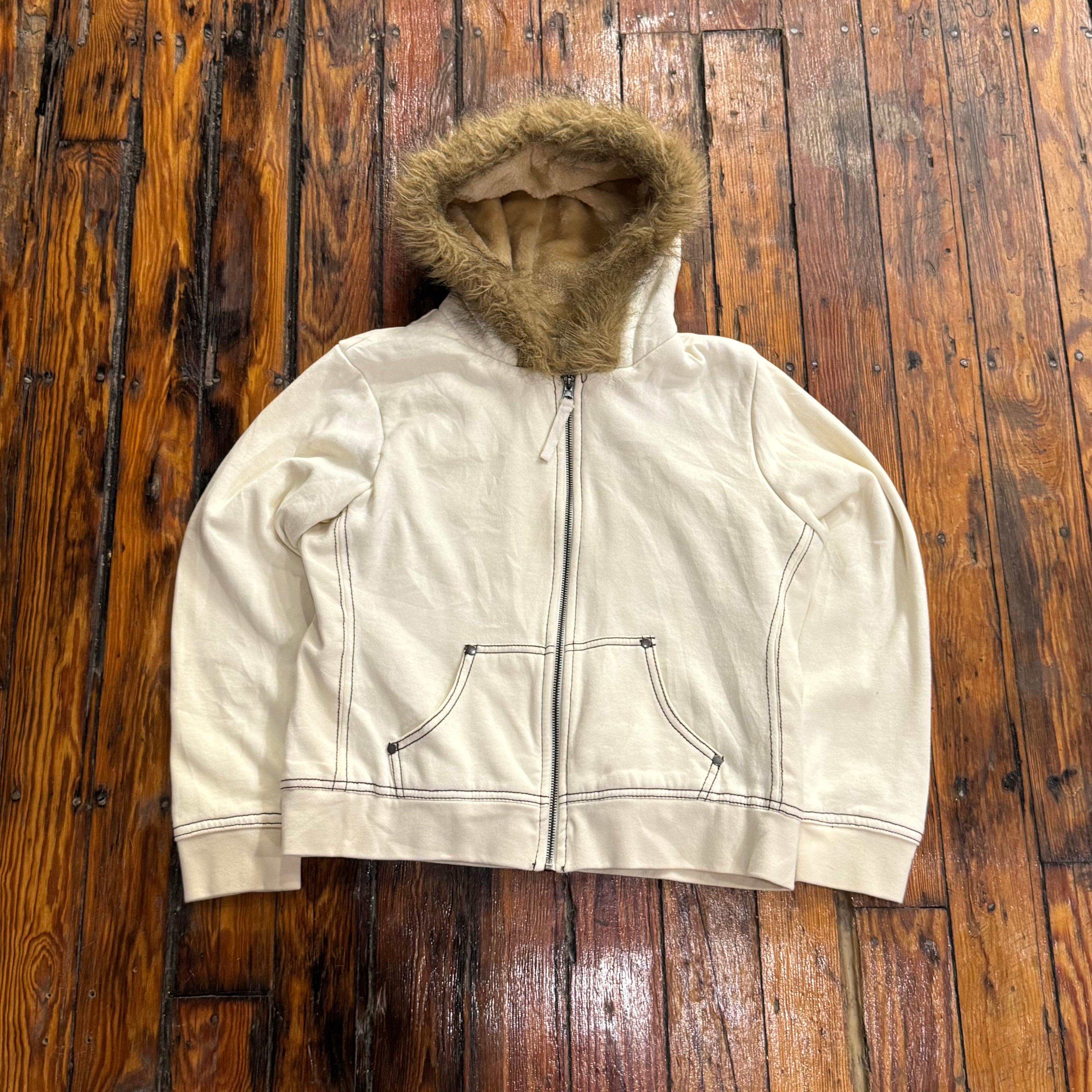 Vintage Maurices Fur Hoodie Jacket Sz XL