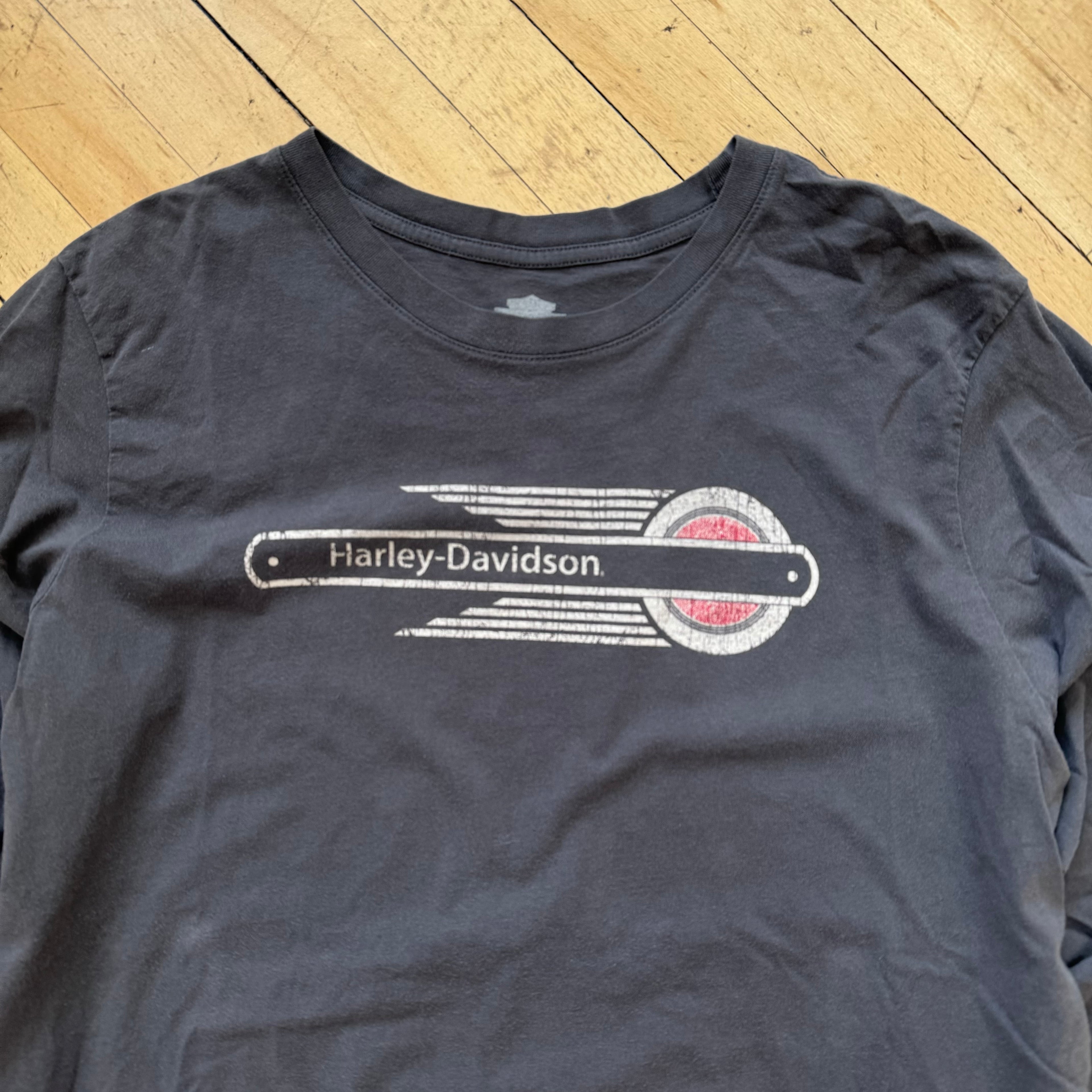 Harley Davidson SpellOut Long Sleeve T-shirt Sz M