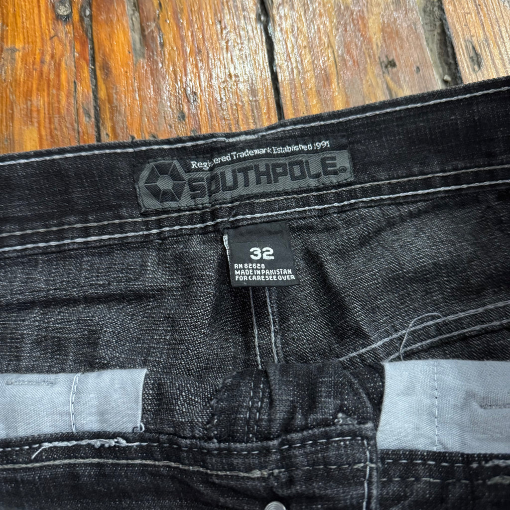Y2K SouthPole Faded Black Denim Jeans Sz 32