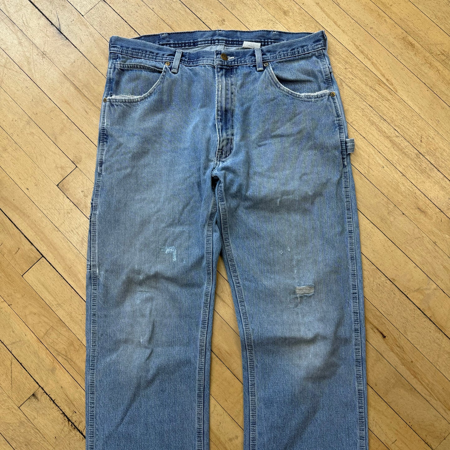 Vintage Thrashed Key Denim Jeans Sz 36x36