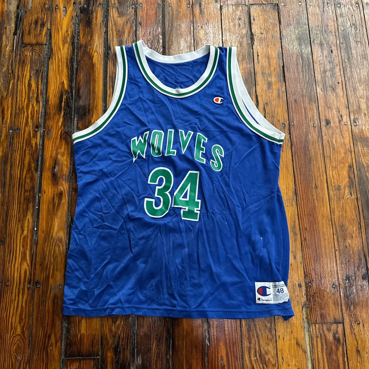 Vintage Champion Rider Timberwolves Jersey Sz 48