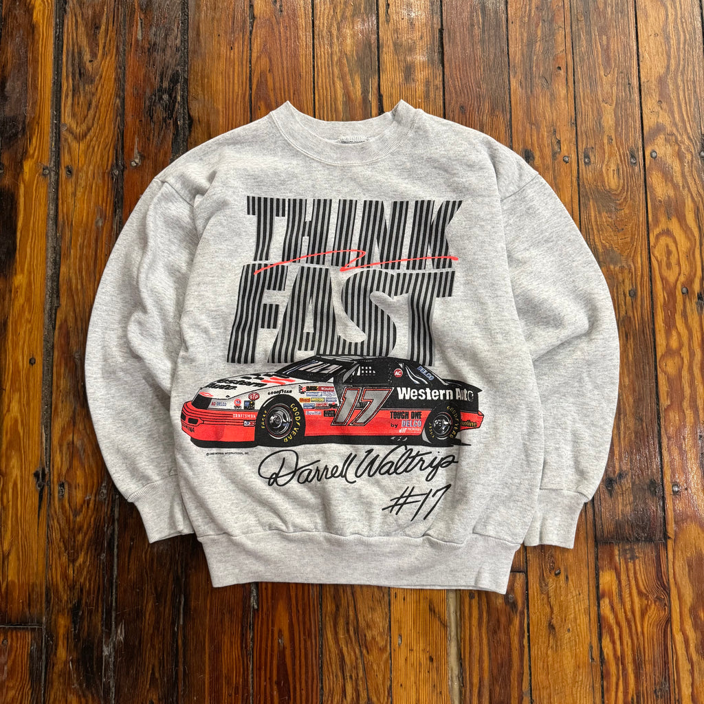 Vintage Think Fast Darrell Nascar Crewneck Sz S
