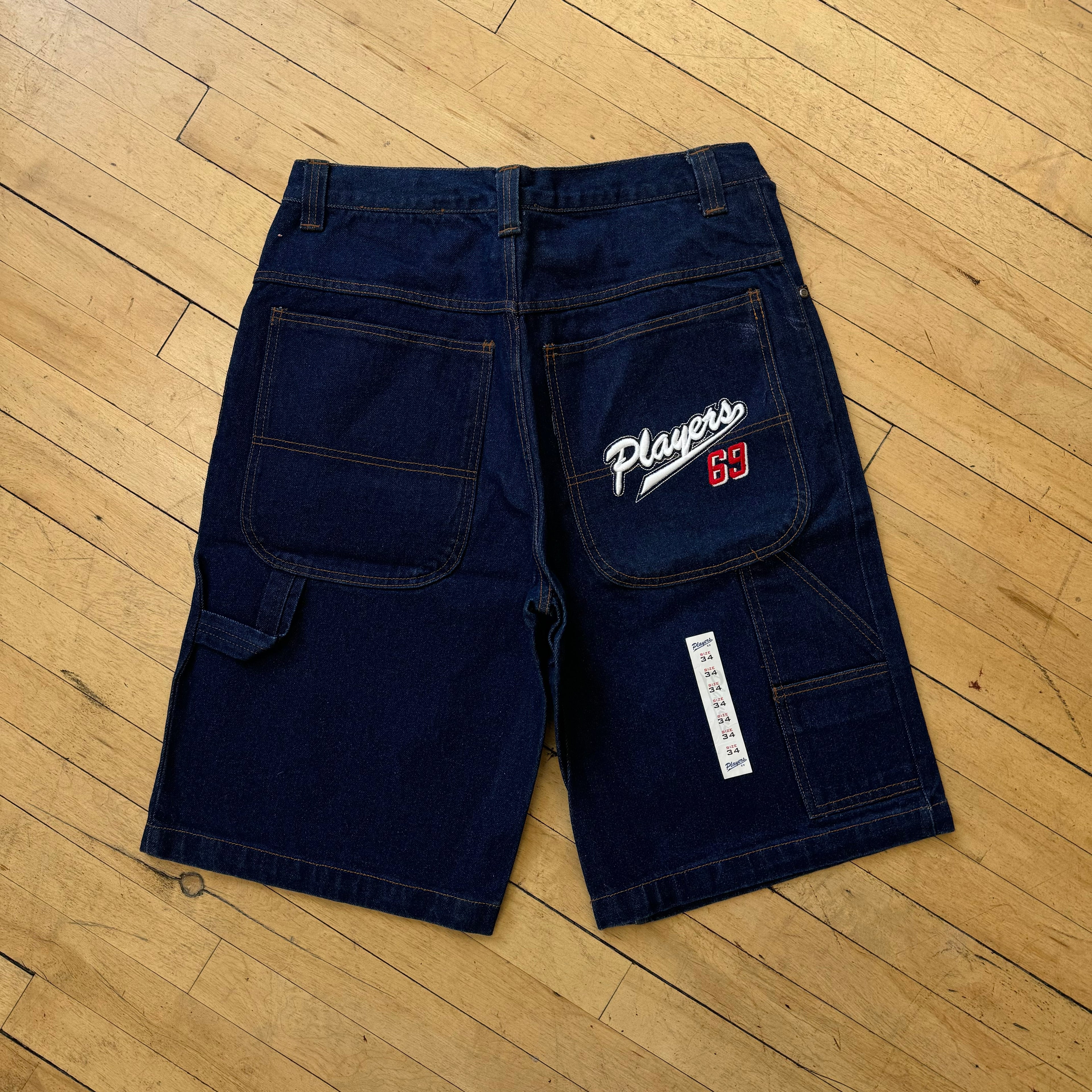 Vintage Bootleg Player 69 Embroidered Jorts