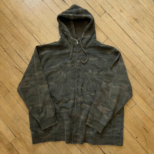 Y2K Harley Davidson Camo Zip-Up Jacket Sz XL