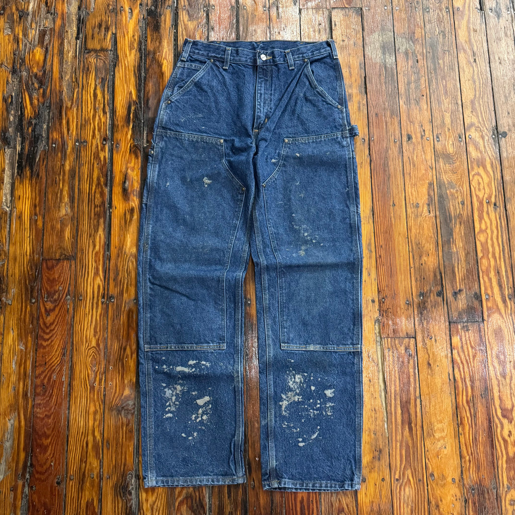 Vintage Carhartt Dark Wash Denim Double Knees Sz 33x34