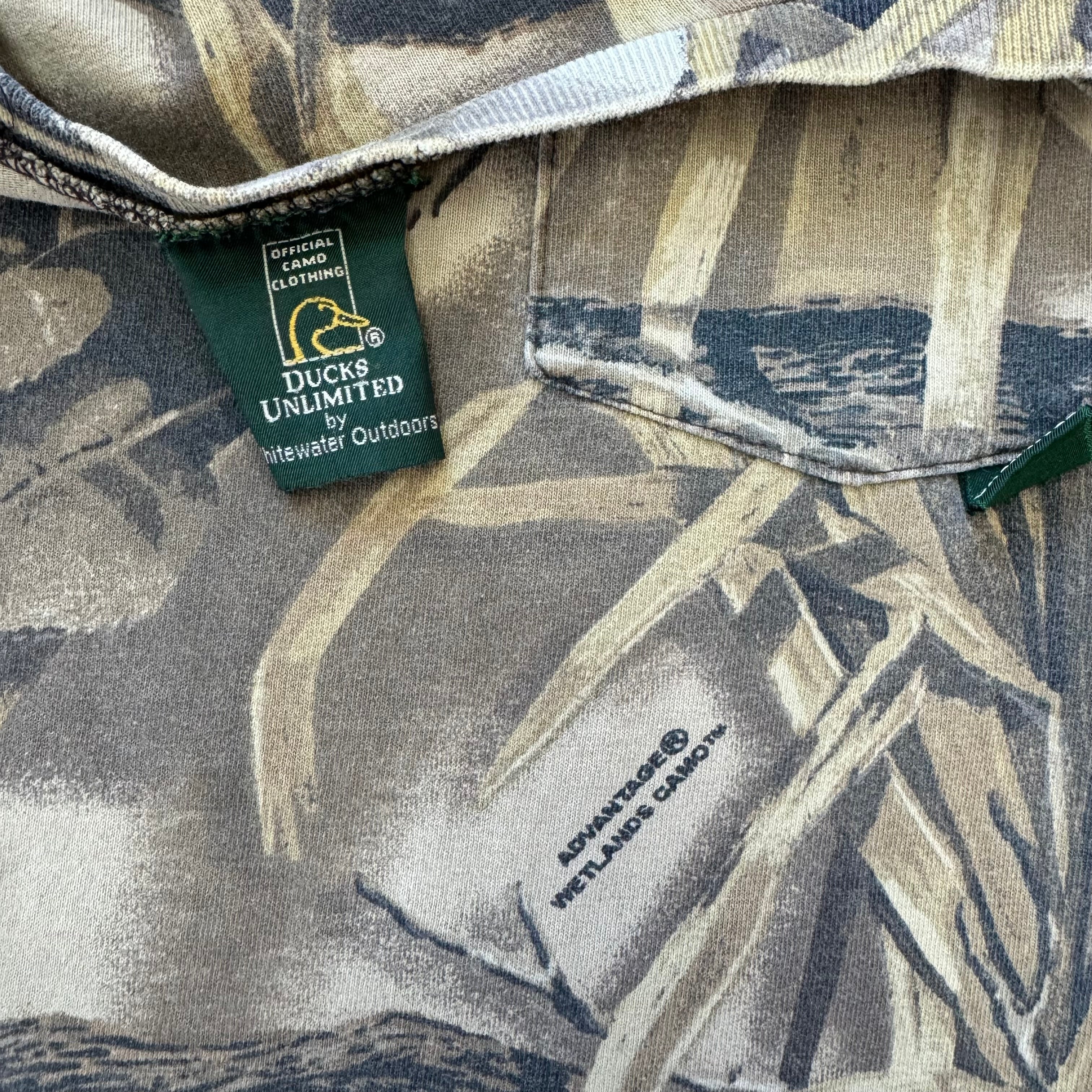 Vintage Ducks Unlimited Camo Long Sleeve T-shirt Sz XXL