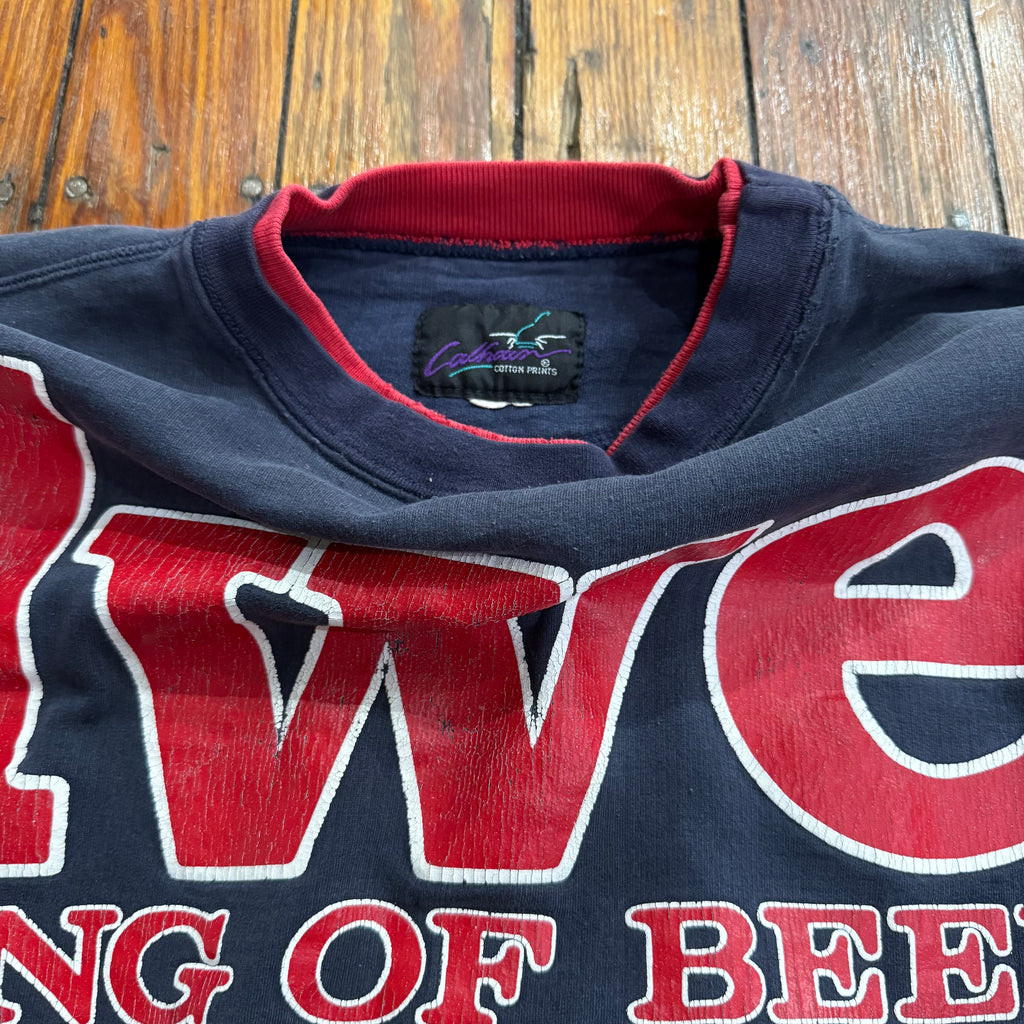 Vintage Budweiser King of Beers Double Neck Crewneck Sz XL