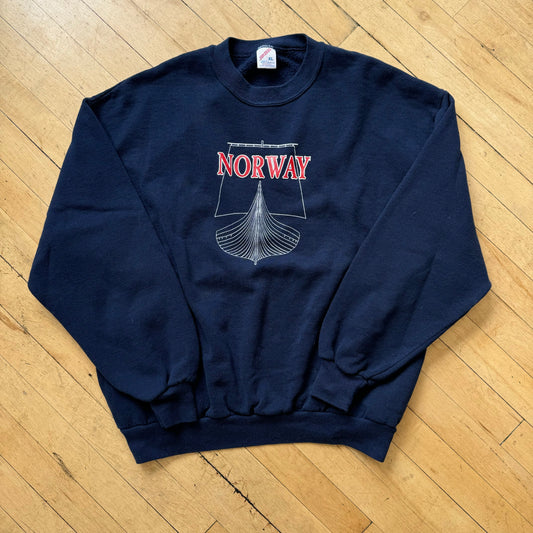 Vintage Norway SpellOut CrewNeck Sz M