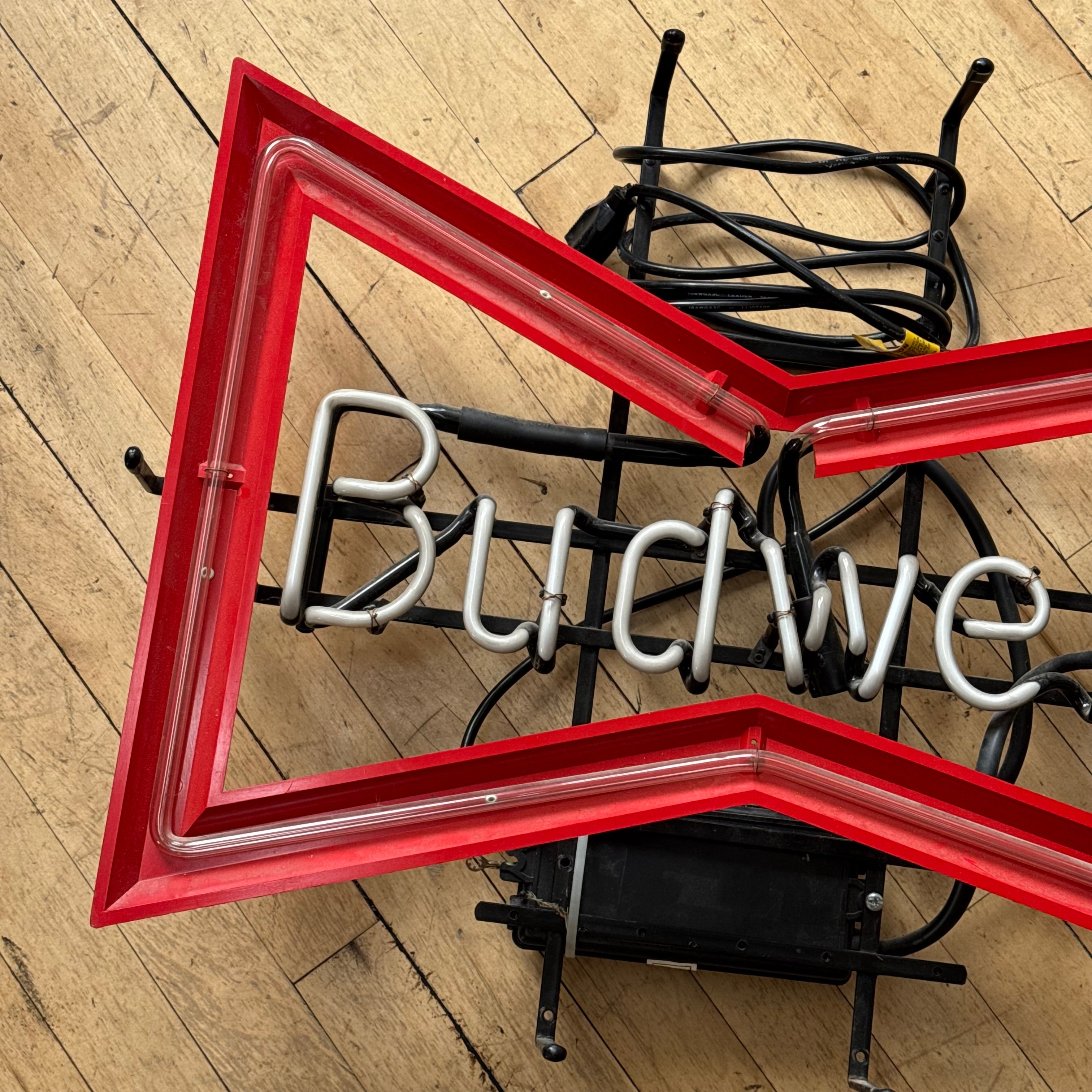 Vintage 90s BowTie Budweiser Beer Neon Sign (Not working)