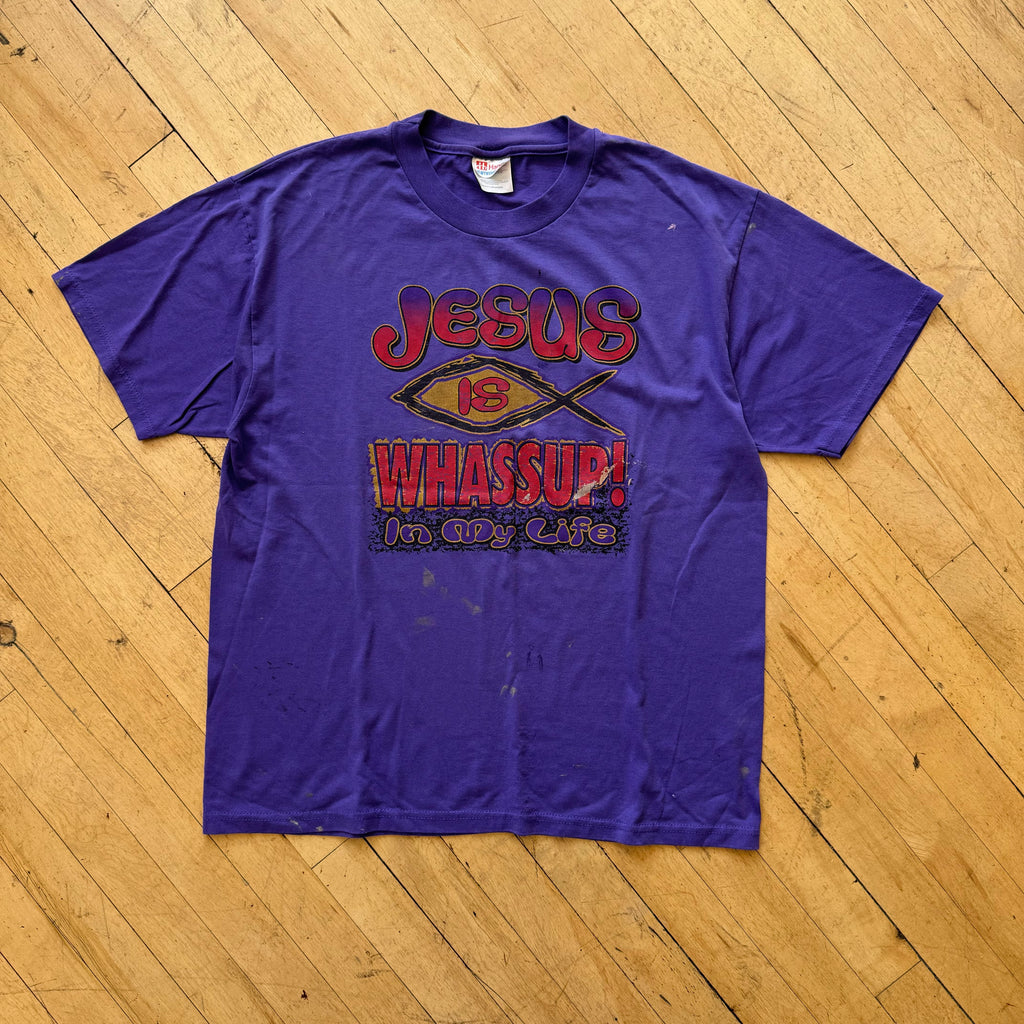 Vintage Jesus Is whatsupp T-shirt Sz L