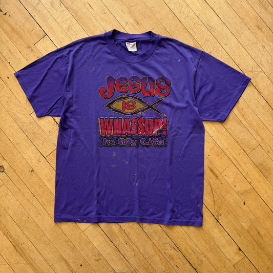 Vintage Jesus Is whatsupp T-shirt Sz L