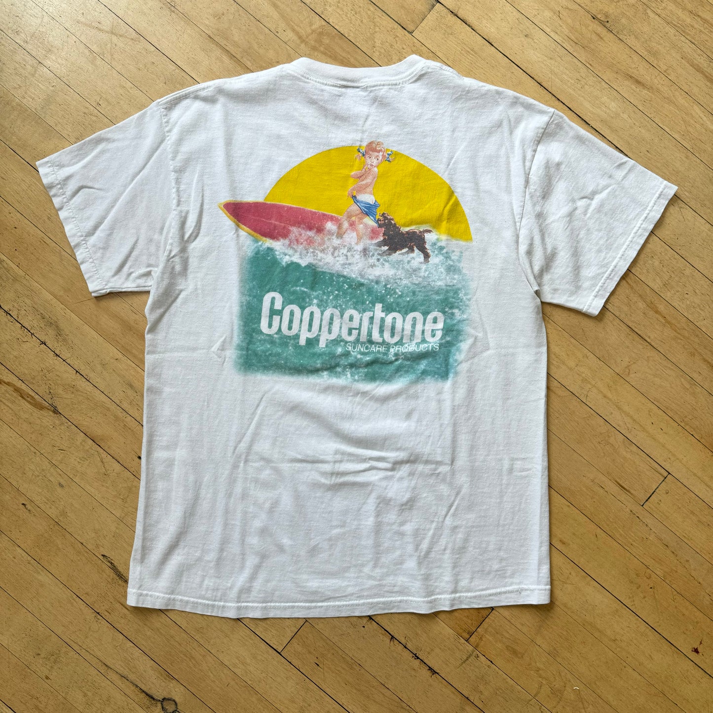 Vintage Cooper-Tone Sun Care Ad T-shirt Sz L