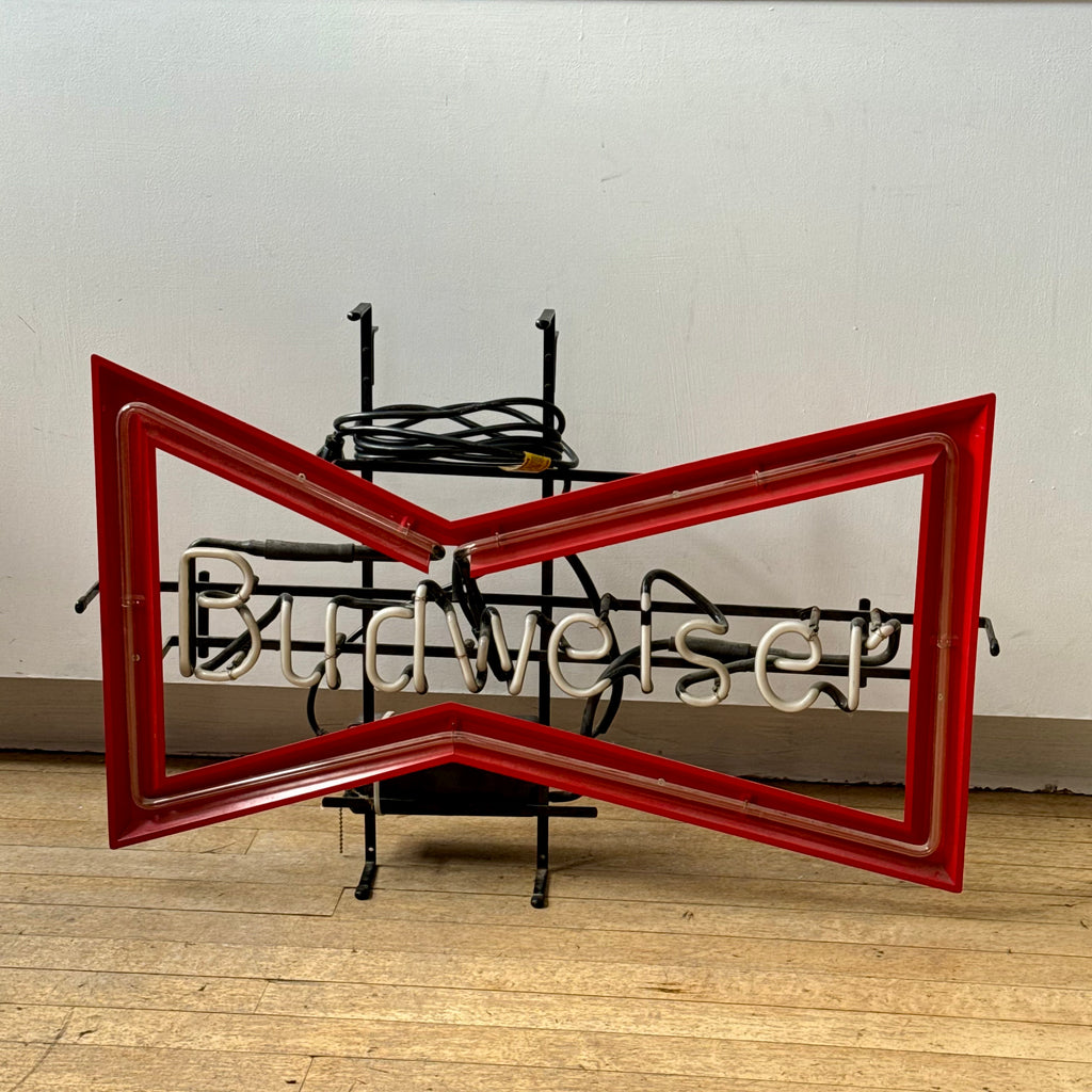 Vintage 90s BowTie Budweiser Beer Neon Sign (Not working)