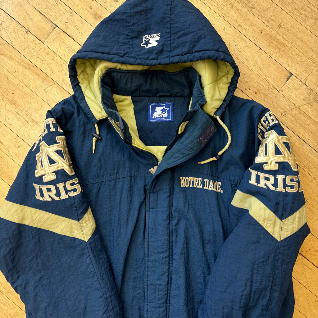 Vintage Notre Dame Starter Puffer Jacket Sz XL