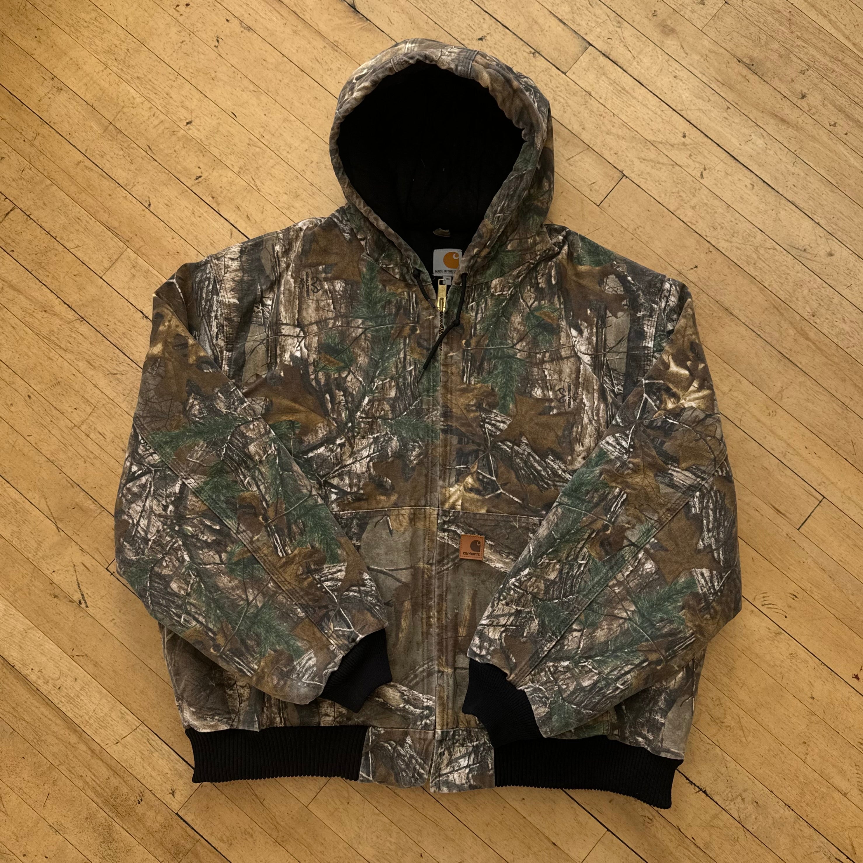 Vintage Camo Carhartt Hooded Jacket Sz XXL