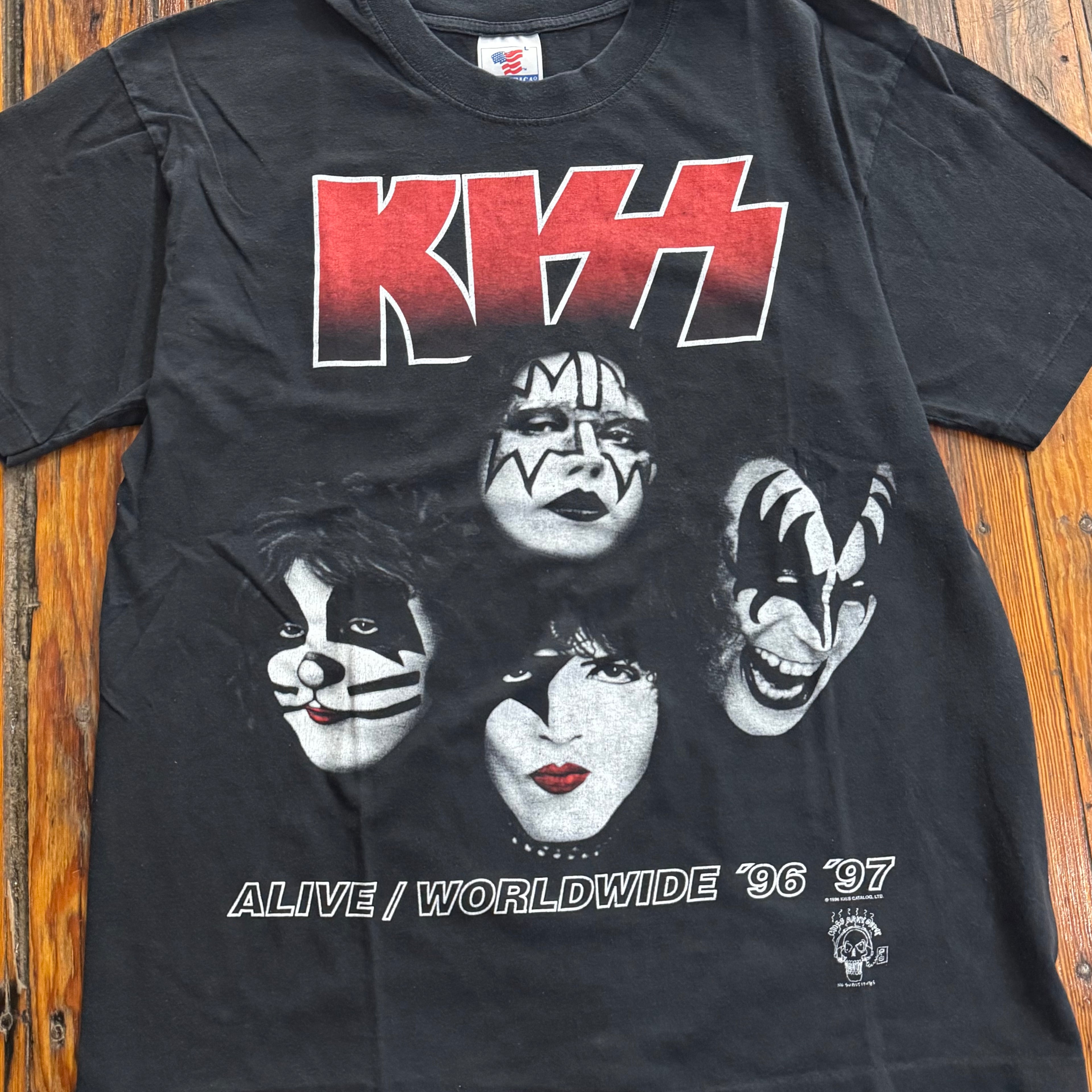 Vintage Kiss Alive World Tour T-shirt Sz L