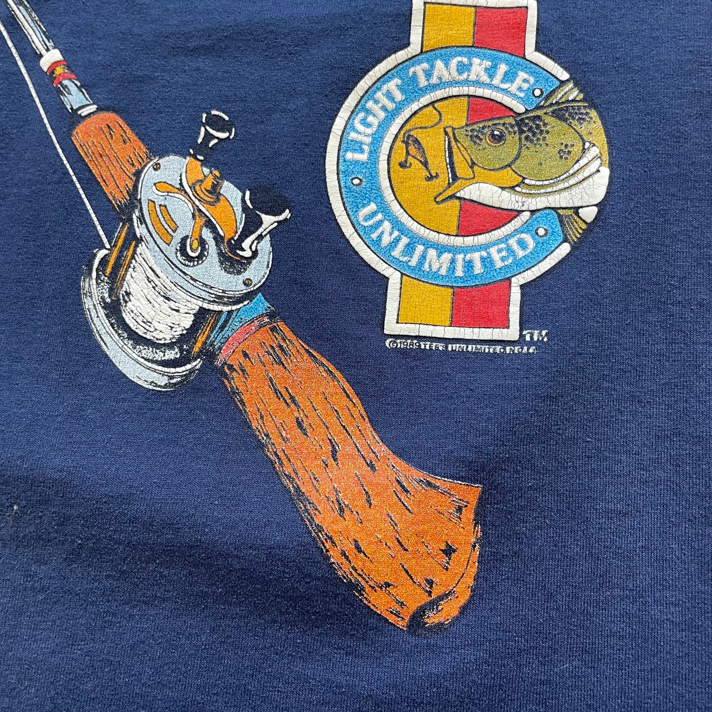 1989 Texas Light Tackle Bass Fishing T-shirt Sz S