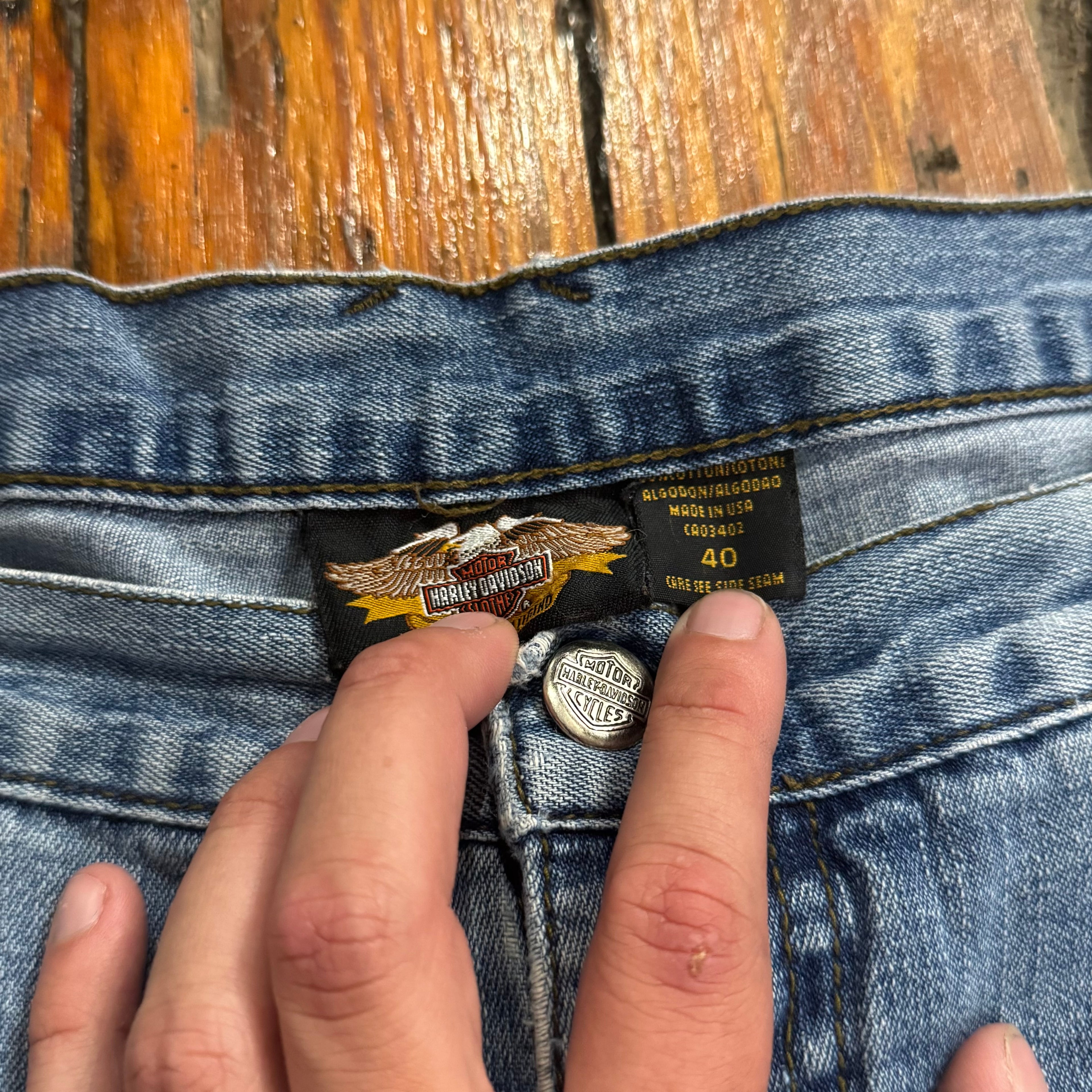 Vintage Harley Davidson Denim Jeans Sz 40