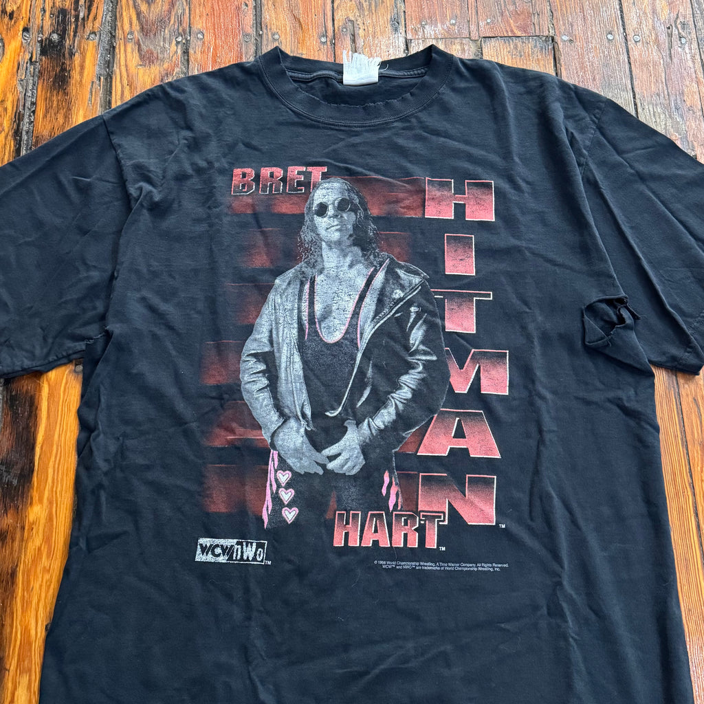 Vintage Thrashed Brett Hart Hitman T-shirt Sz XL