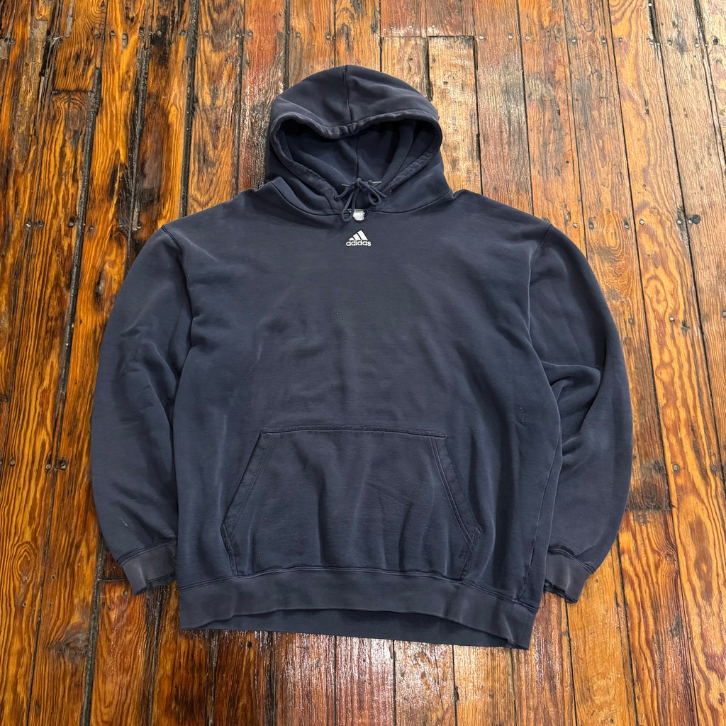 Vintage Simple Adidas Logo Hoodie Sz L