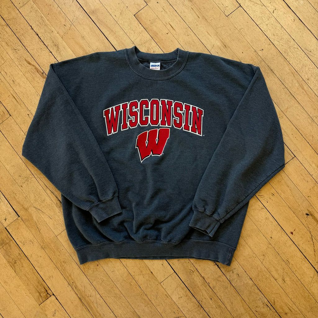 Vintage Wisconsin Spellout Crewneck Sz L