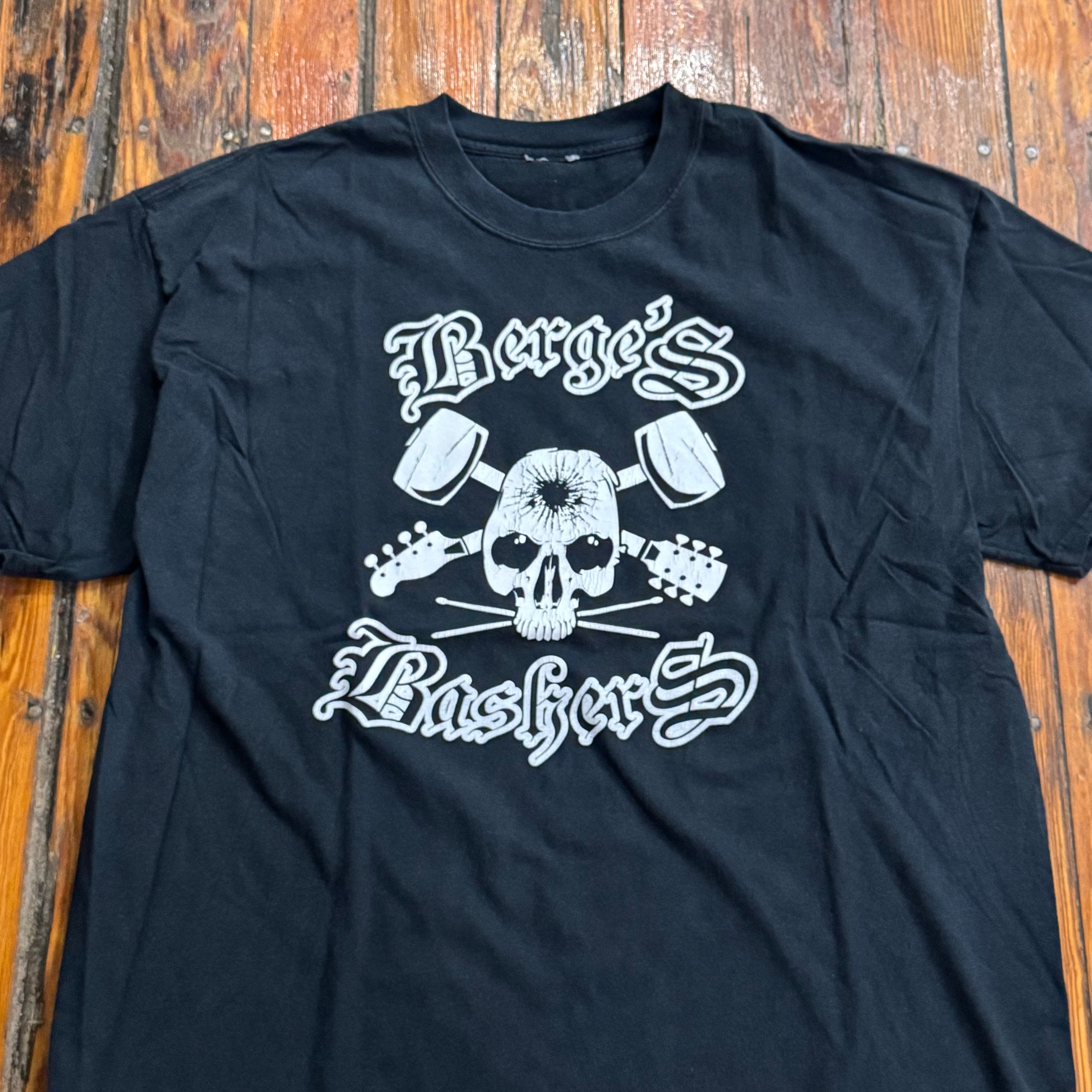 Vintage Berge Bashers Skull Music T-shirt Sz L