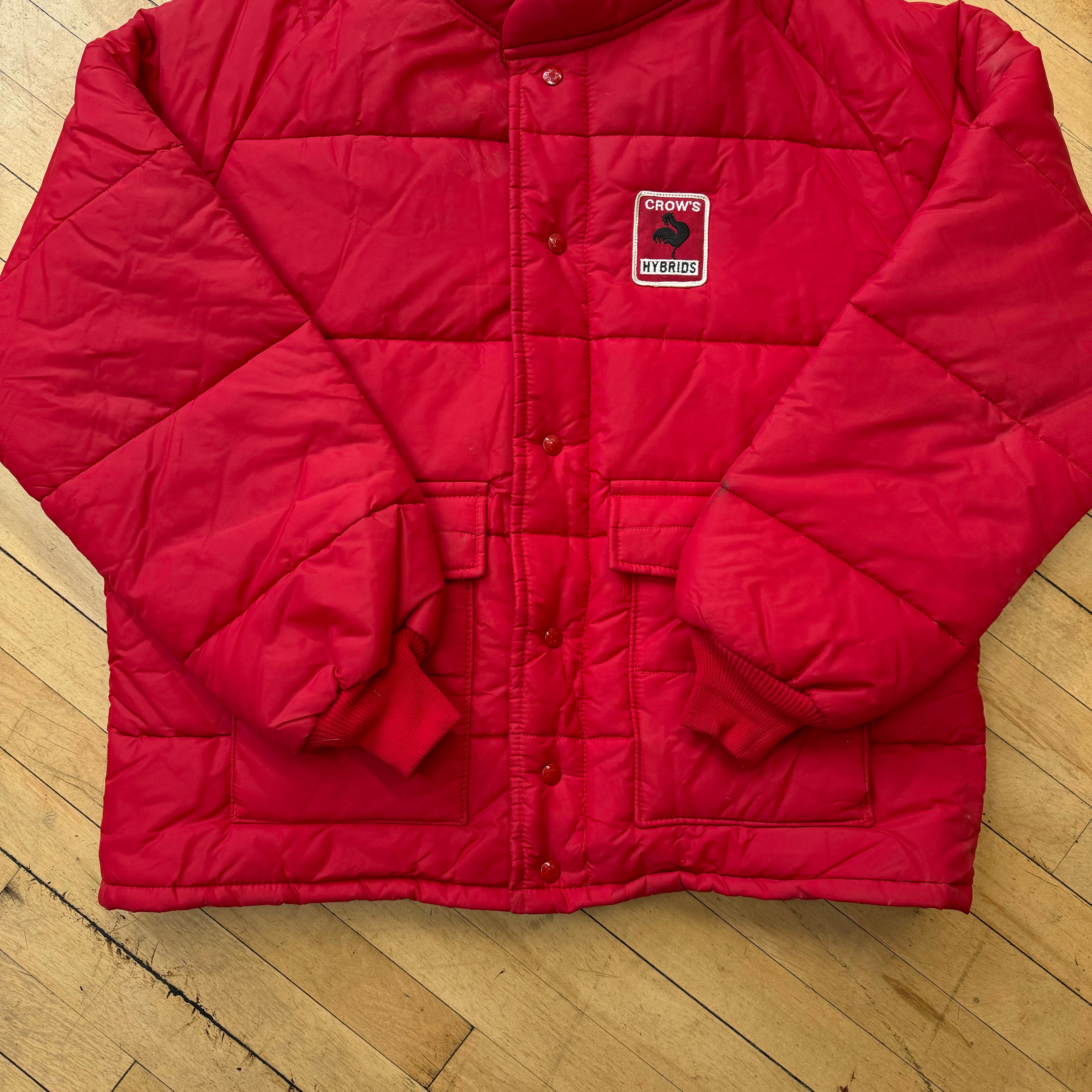 Vintage King Louie Crows Hybrid Puffer Jacket Sz XL