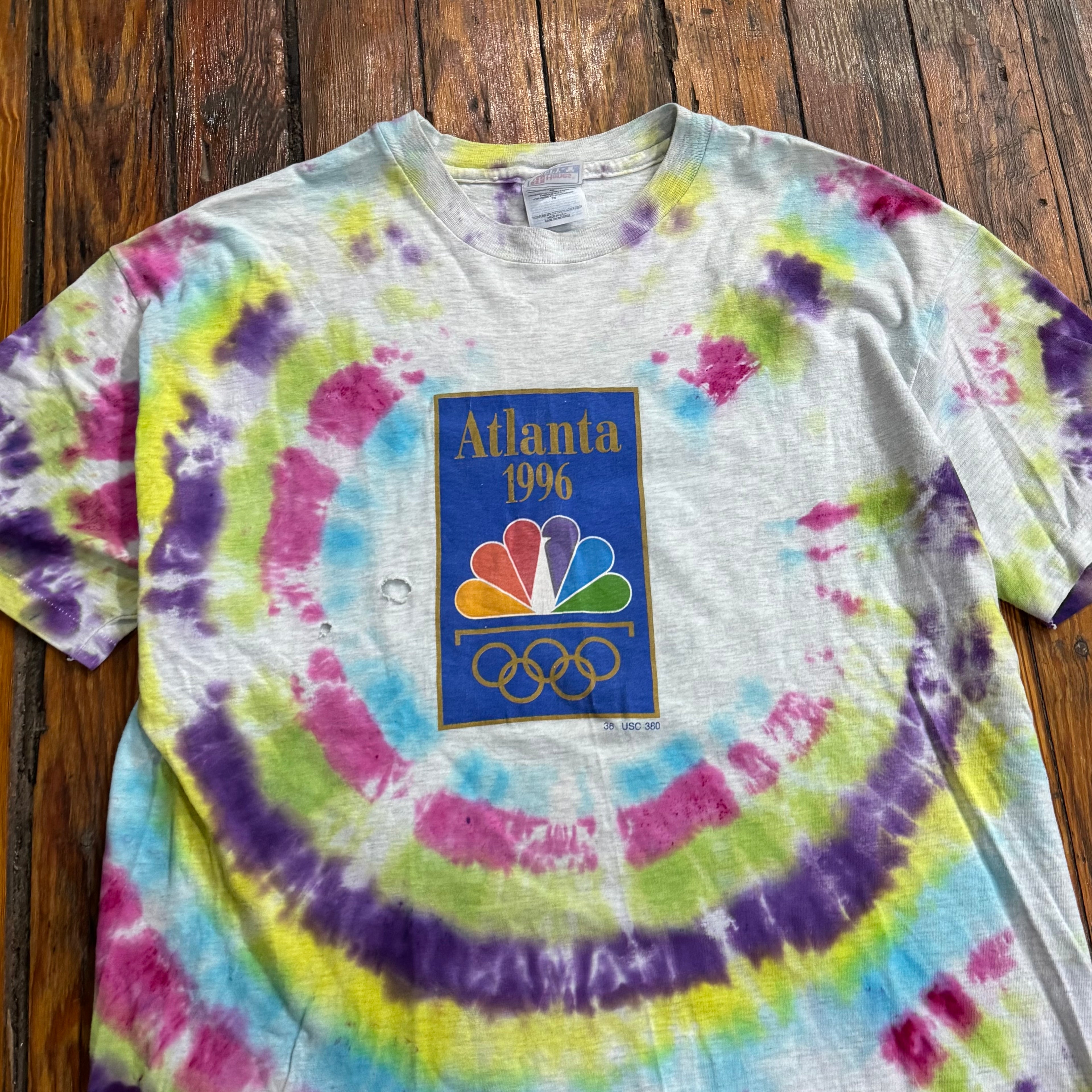Vintage Tye Die Atlanta Olympics T-shirt Sz XL