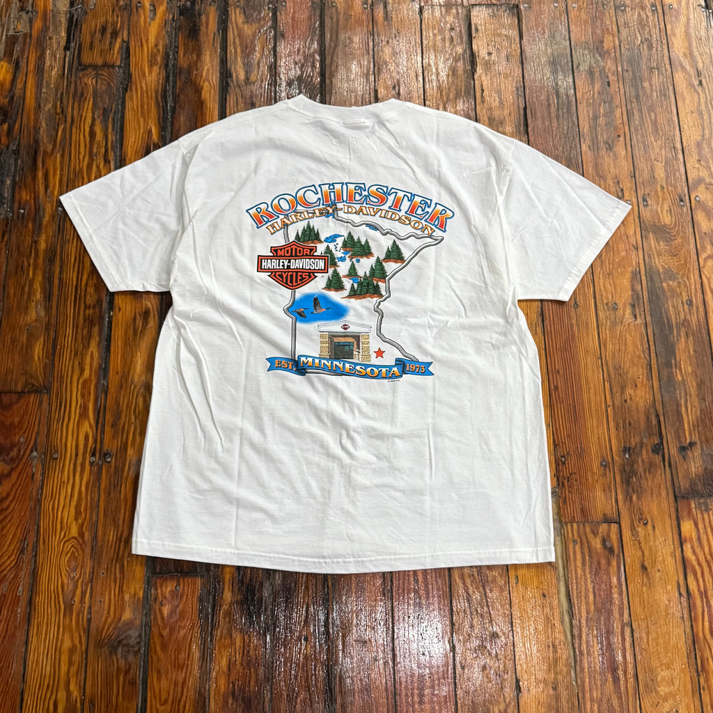 Y2K Rochester Minnesota Harley Davidson T-shirt Sz XL