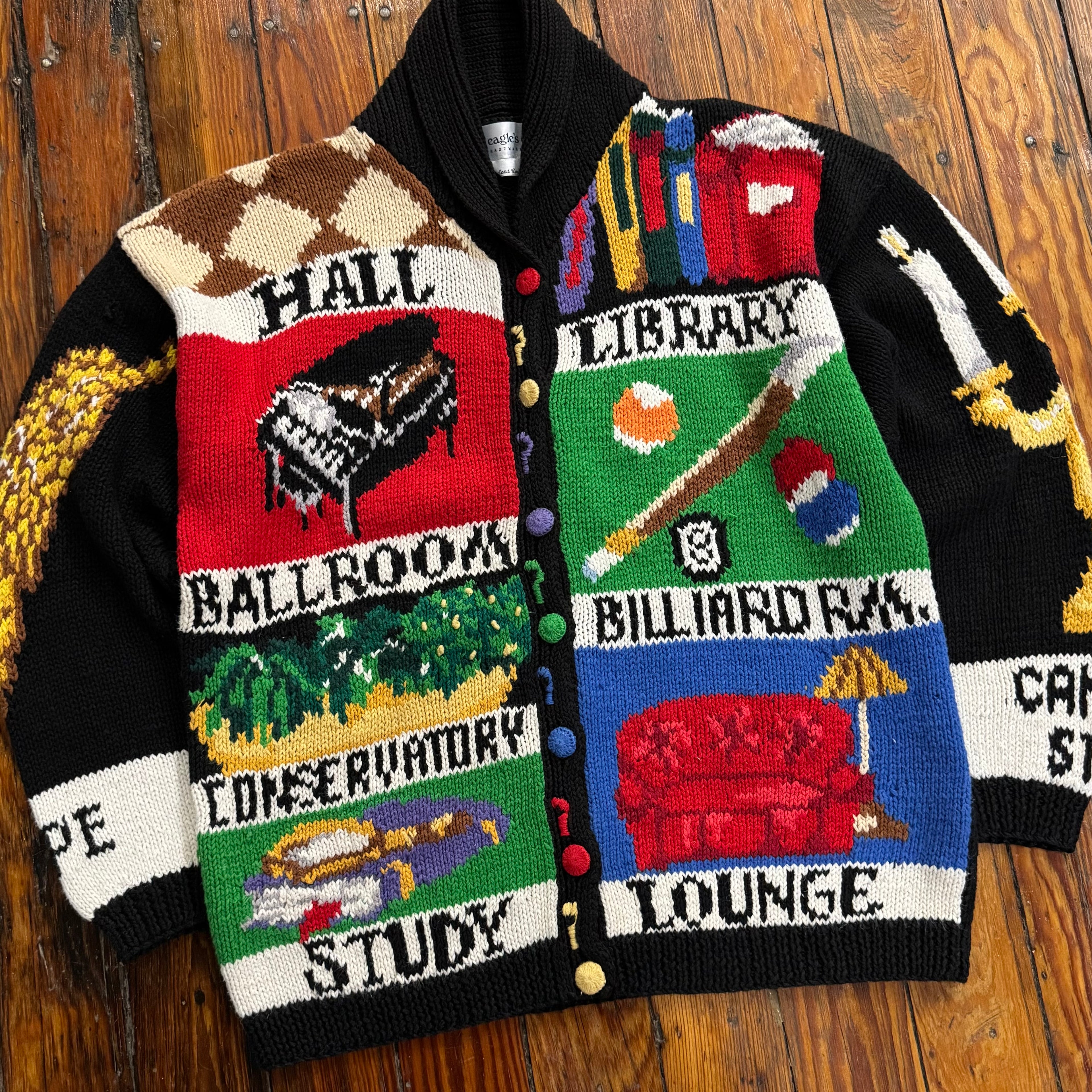 Vintage HandKnit Clue? sweater Sz M