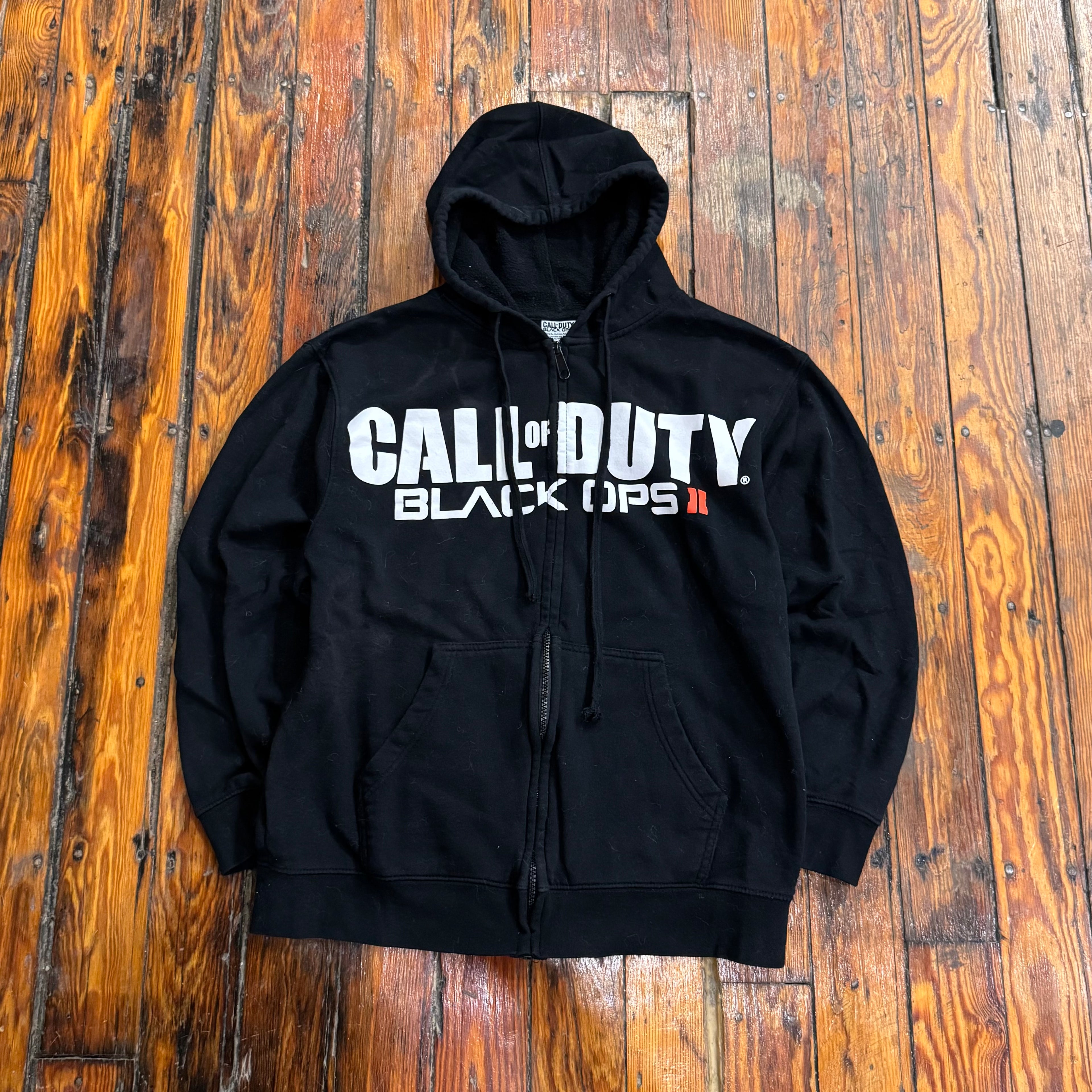 Y2K Call of Duty Black Opps II Zip-Up Hoodie Sz L