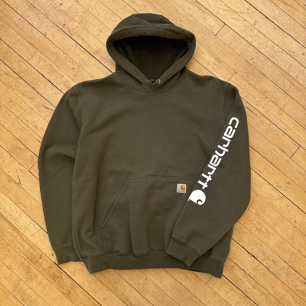 Olive Carhartt Workwear Hoodie Sz L