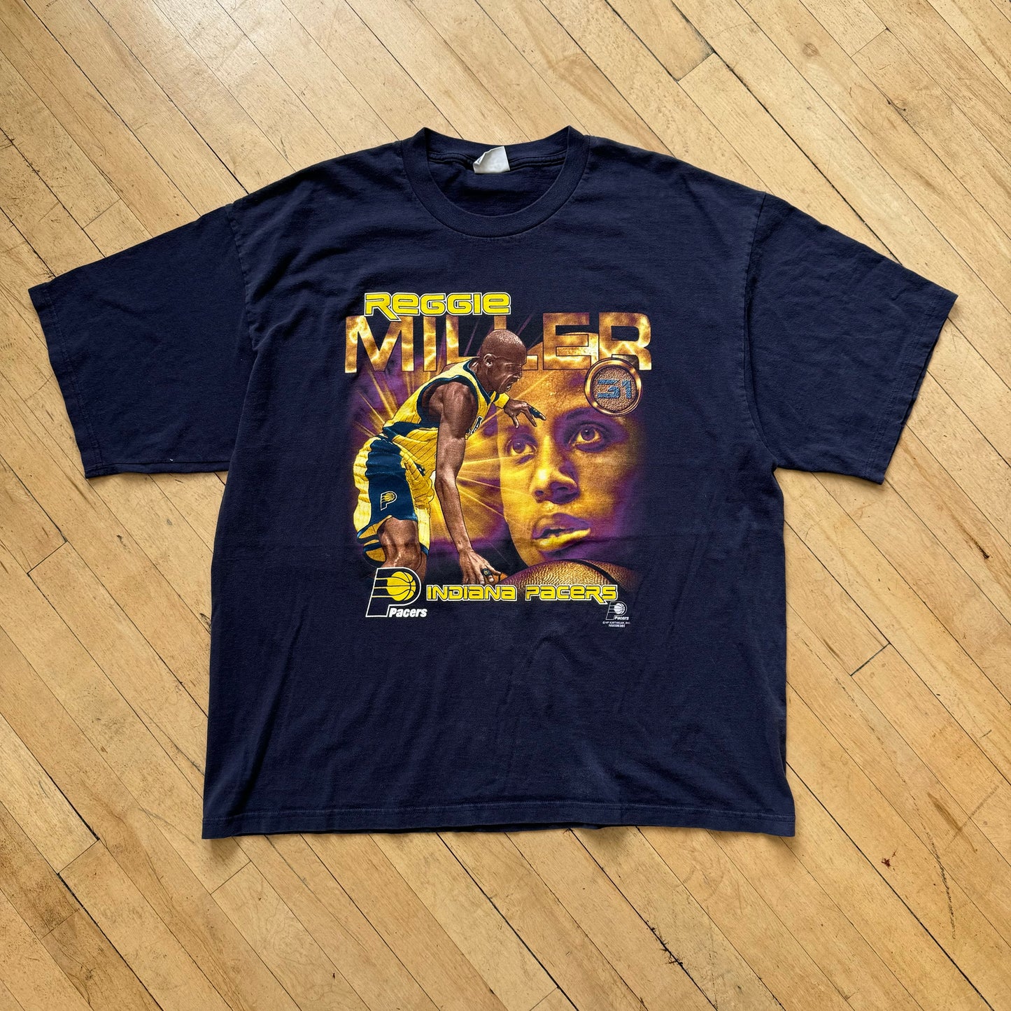 Vintage Reggie Miller Lee Sports Pacers T-shirt Sz XL