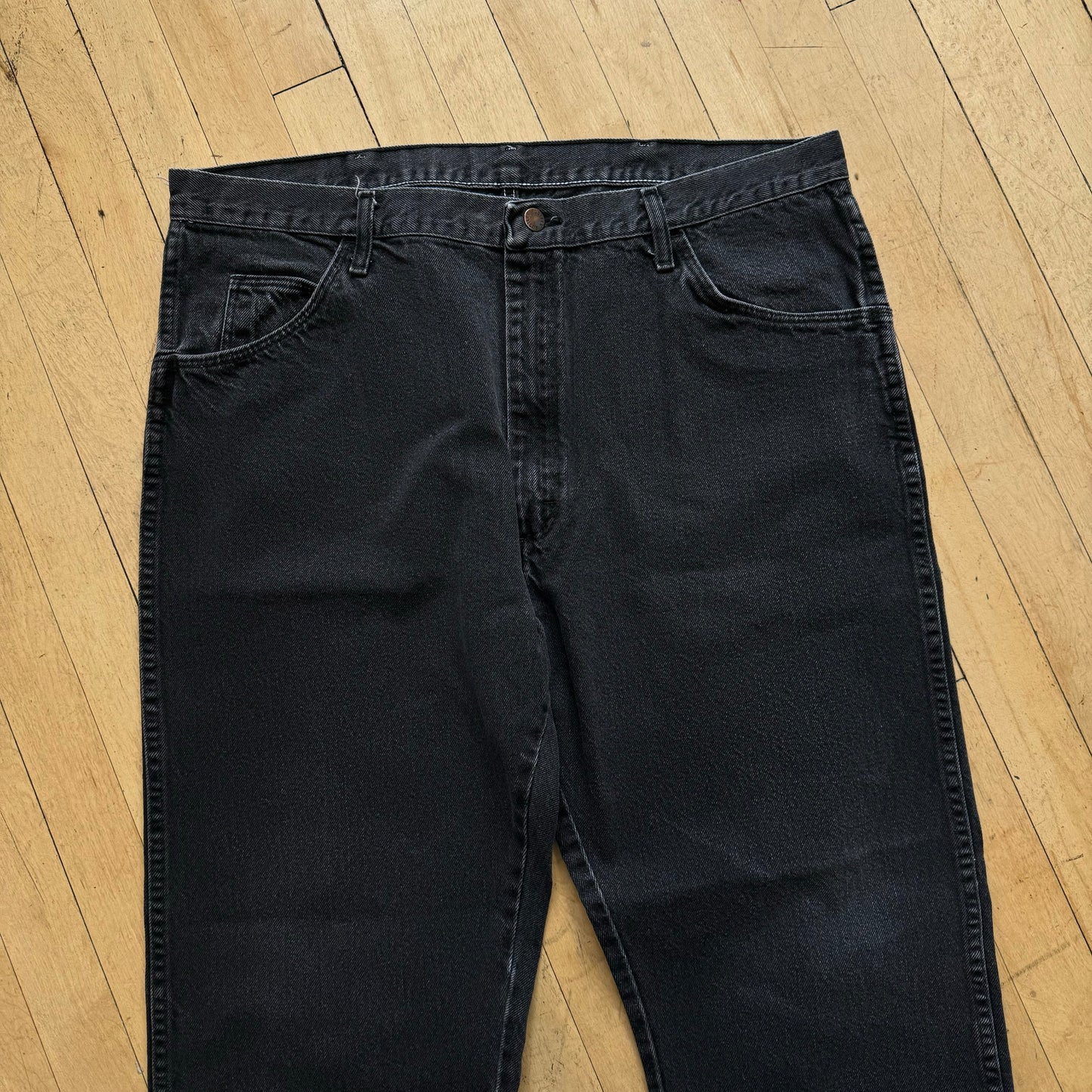 Vintage Rustler Black Wash Denim Jeans Sz 40x32